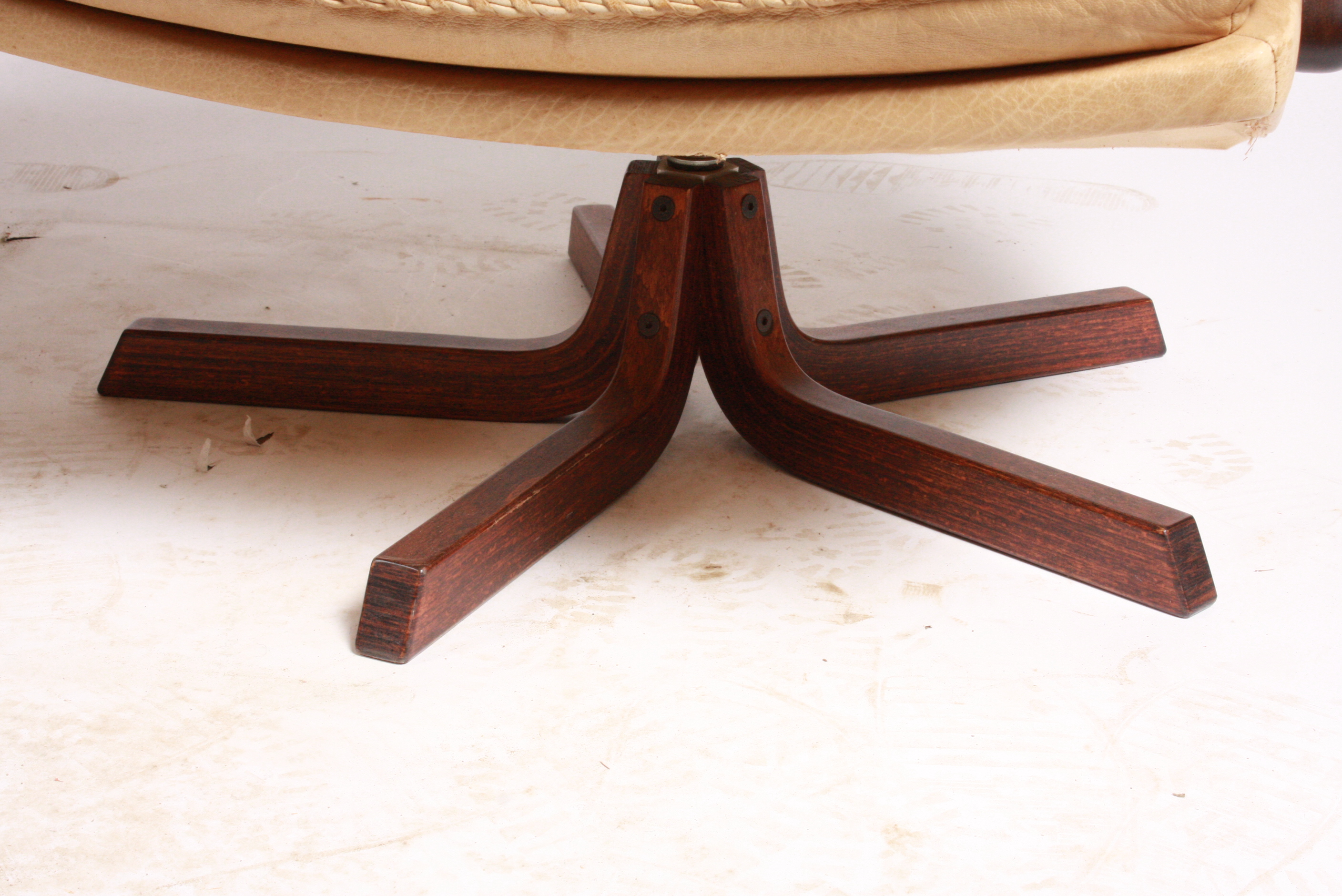 Danish Modern Blonde Leather Office Chairs