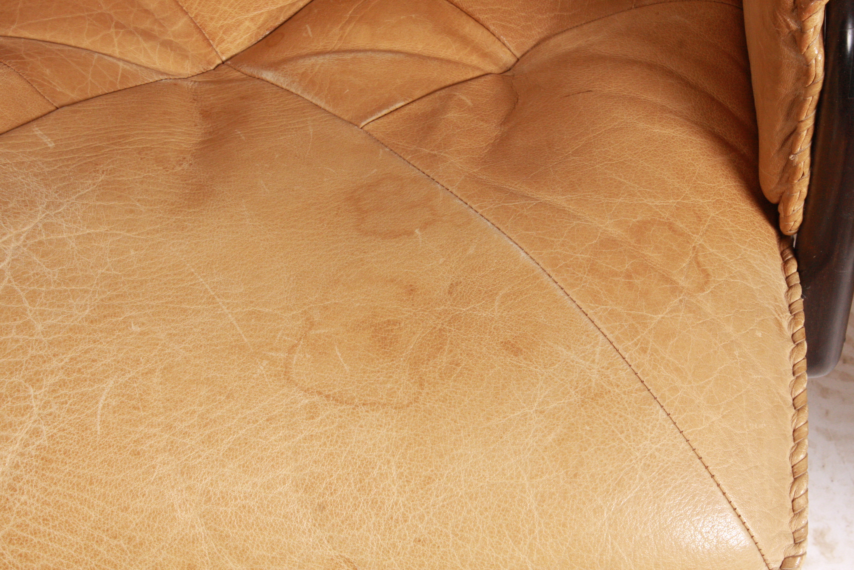 Danish Modern Blonde Leather Office Chairs