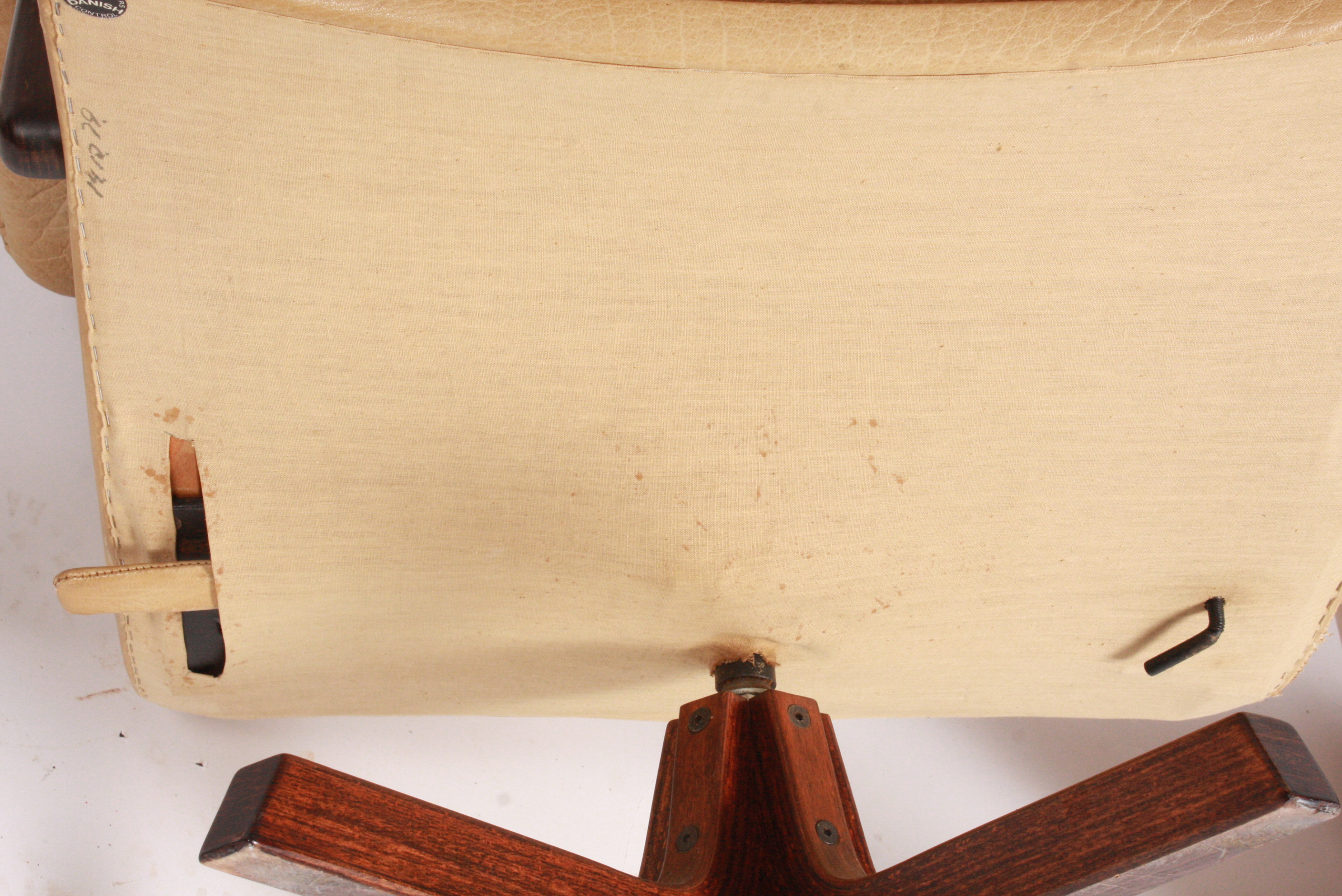 Danish Modern Blonde Leather Office Chairs