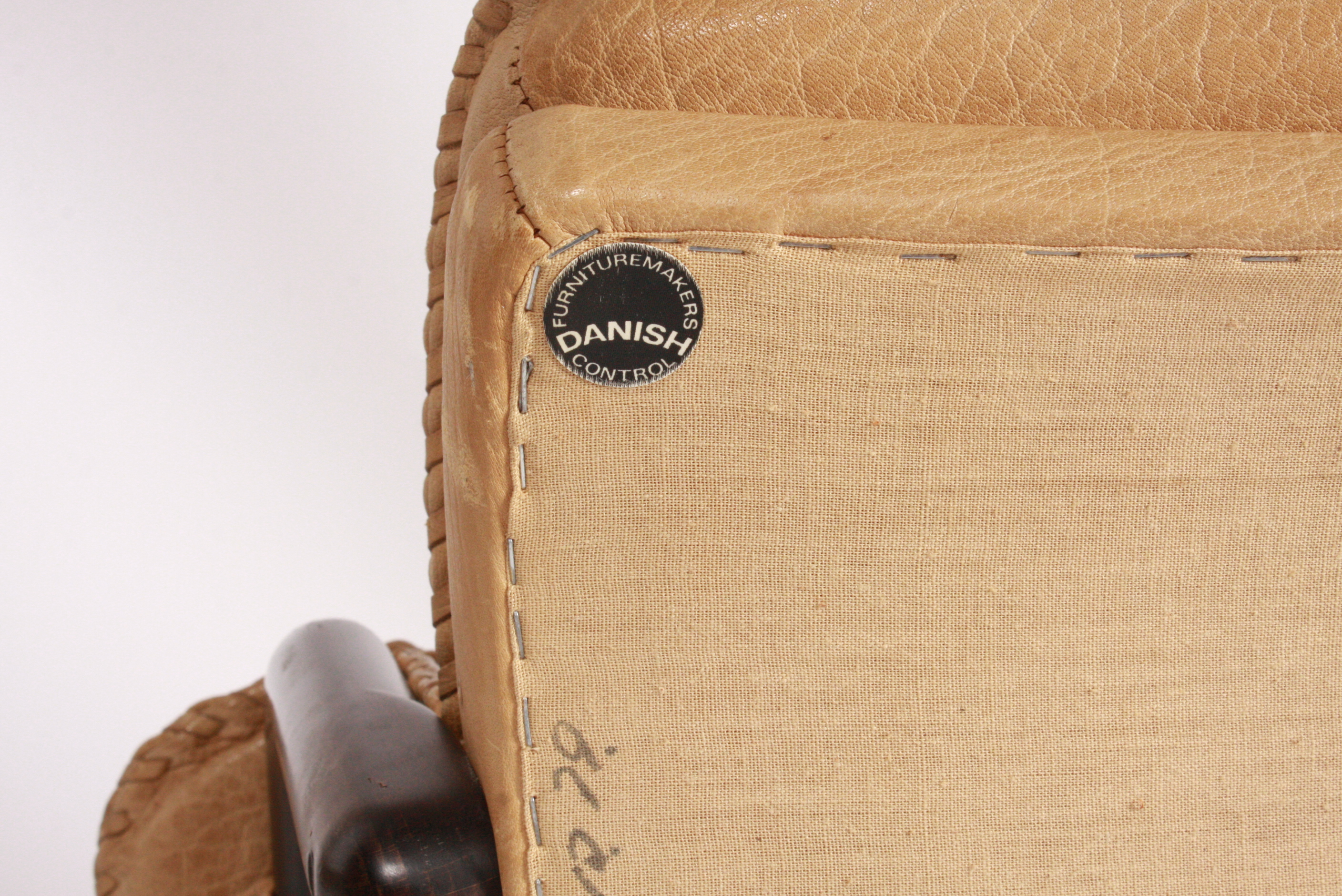 Danish Modern Blonde Leather Office Chairs