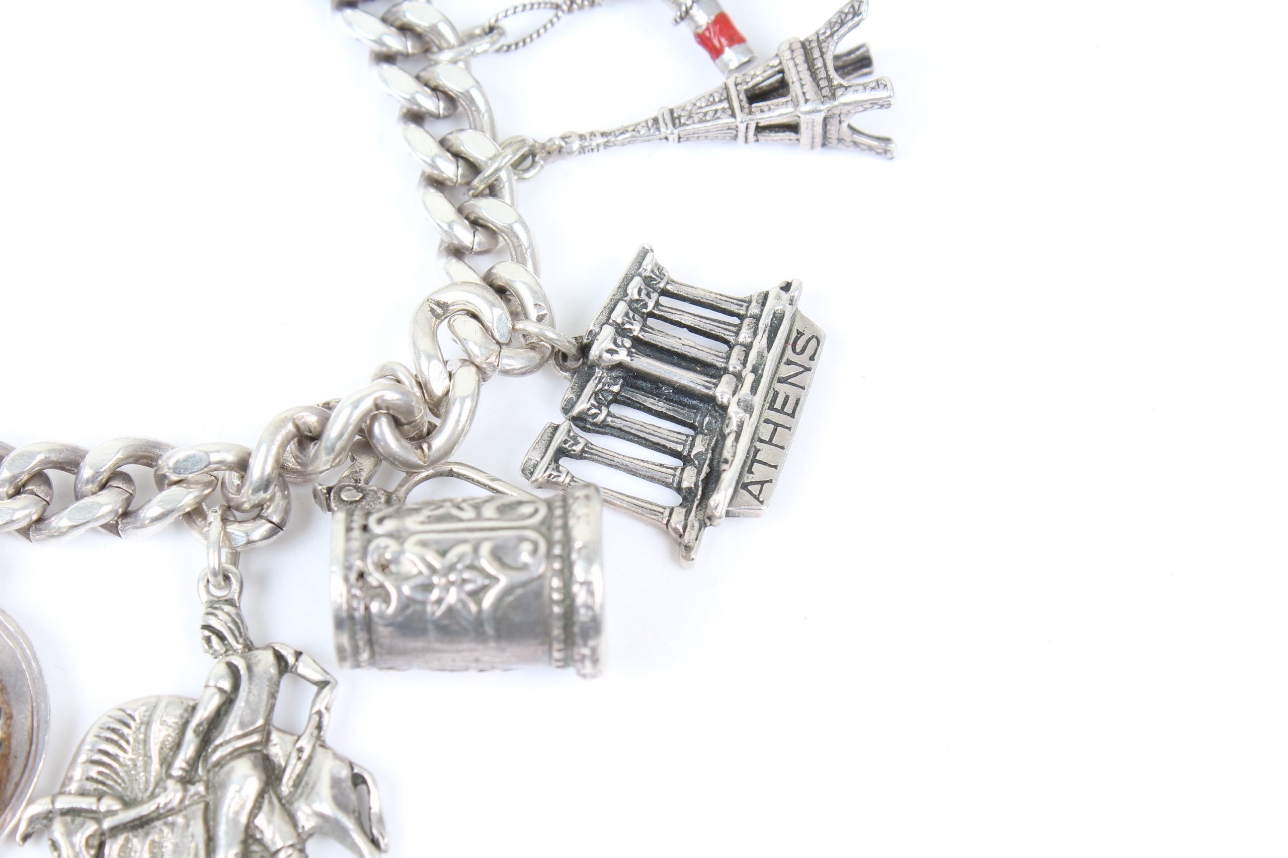 Vintage 800 and Sterling Silver Charm Bracelet