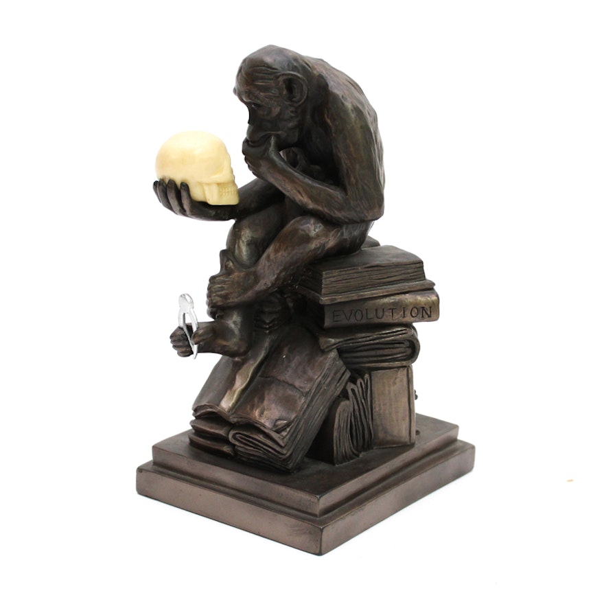 Bronze Darwin Chimpanzee Sculpture