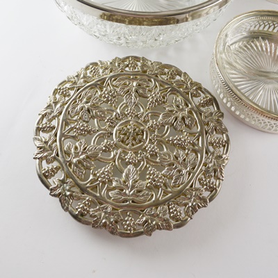Silver Plate and Glass Serveware Collection