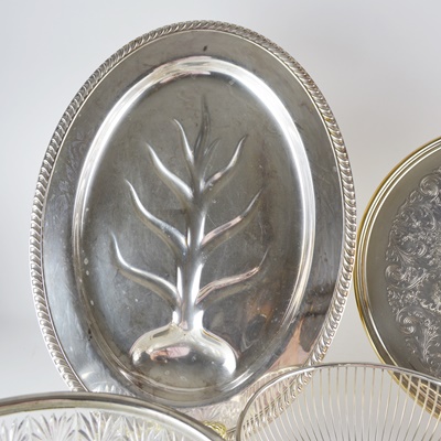 Silver Plate and Glass Serveware Collection