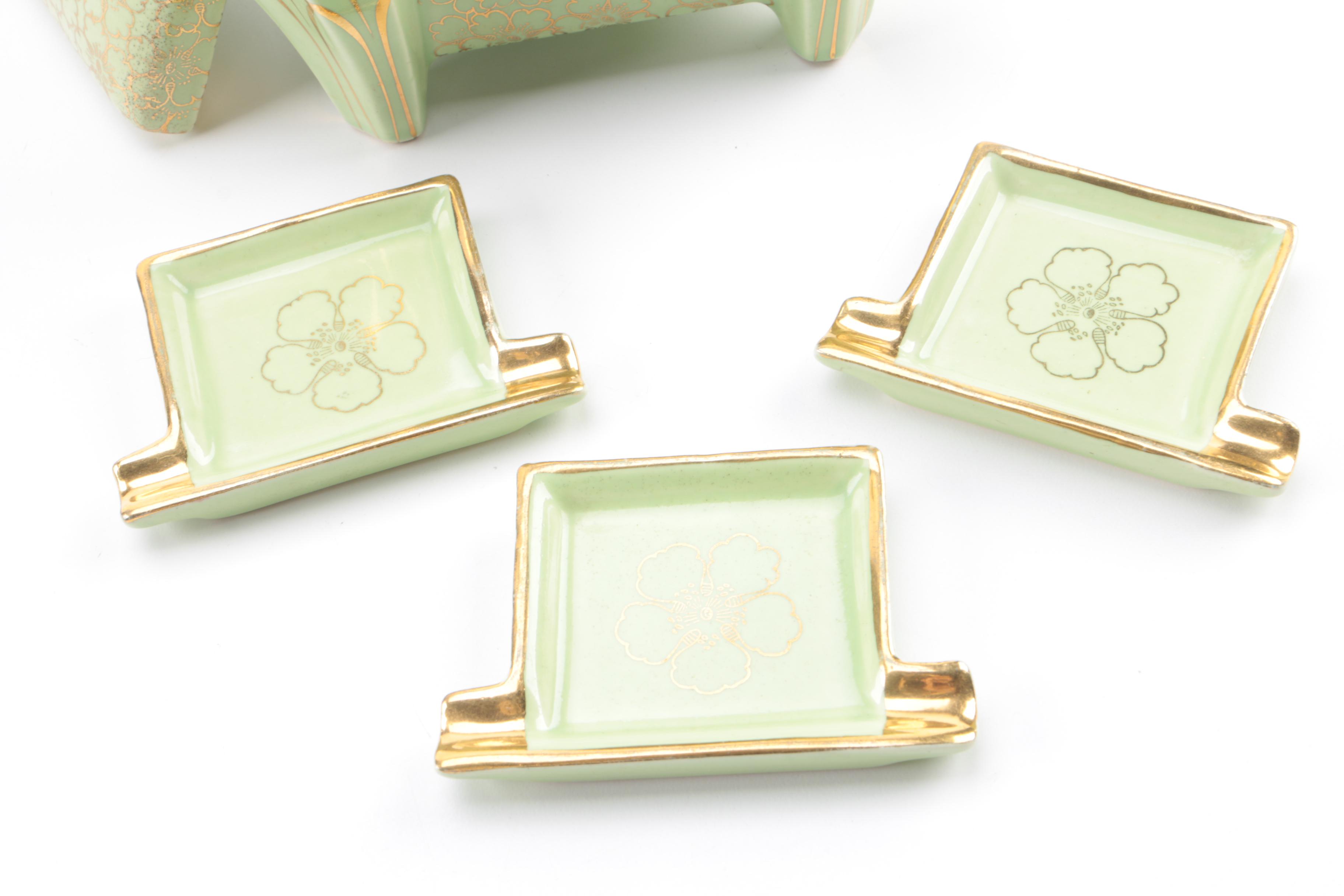 Mid-Century Keystone China Ash Receiver Box