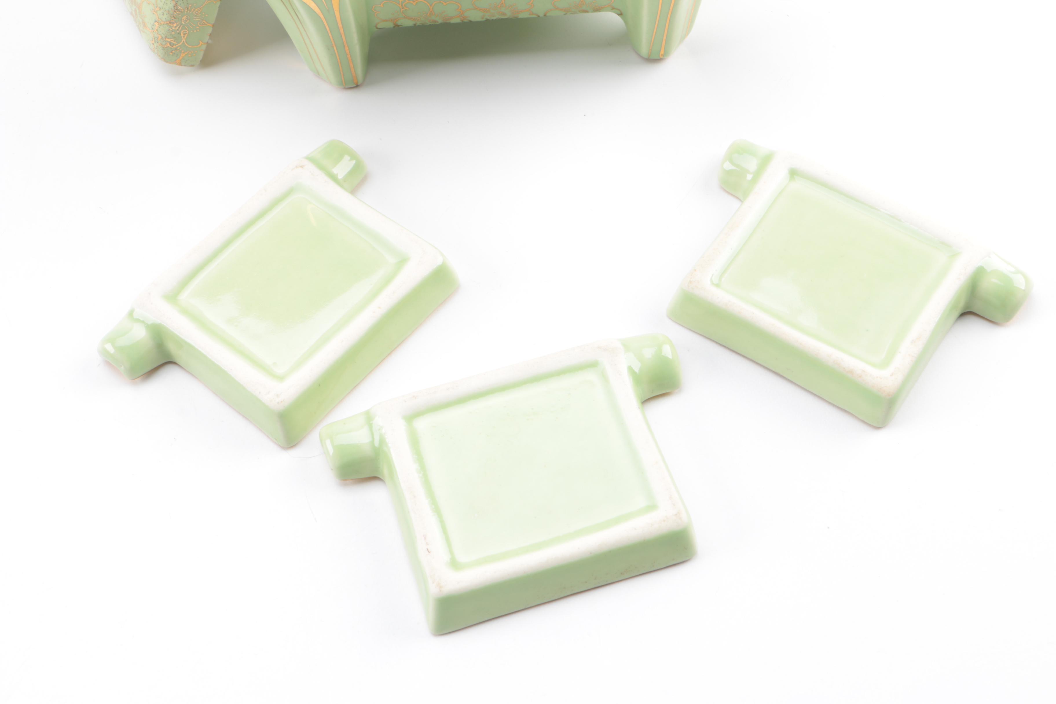 Mid-Century Keystone China Ash Receiver Box