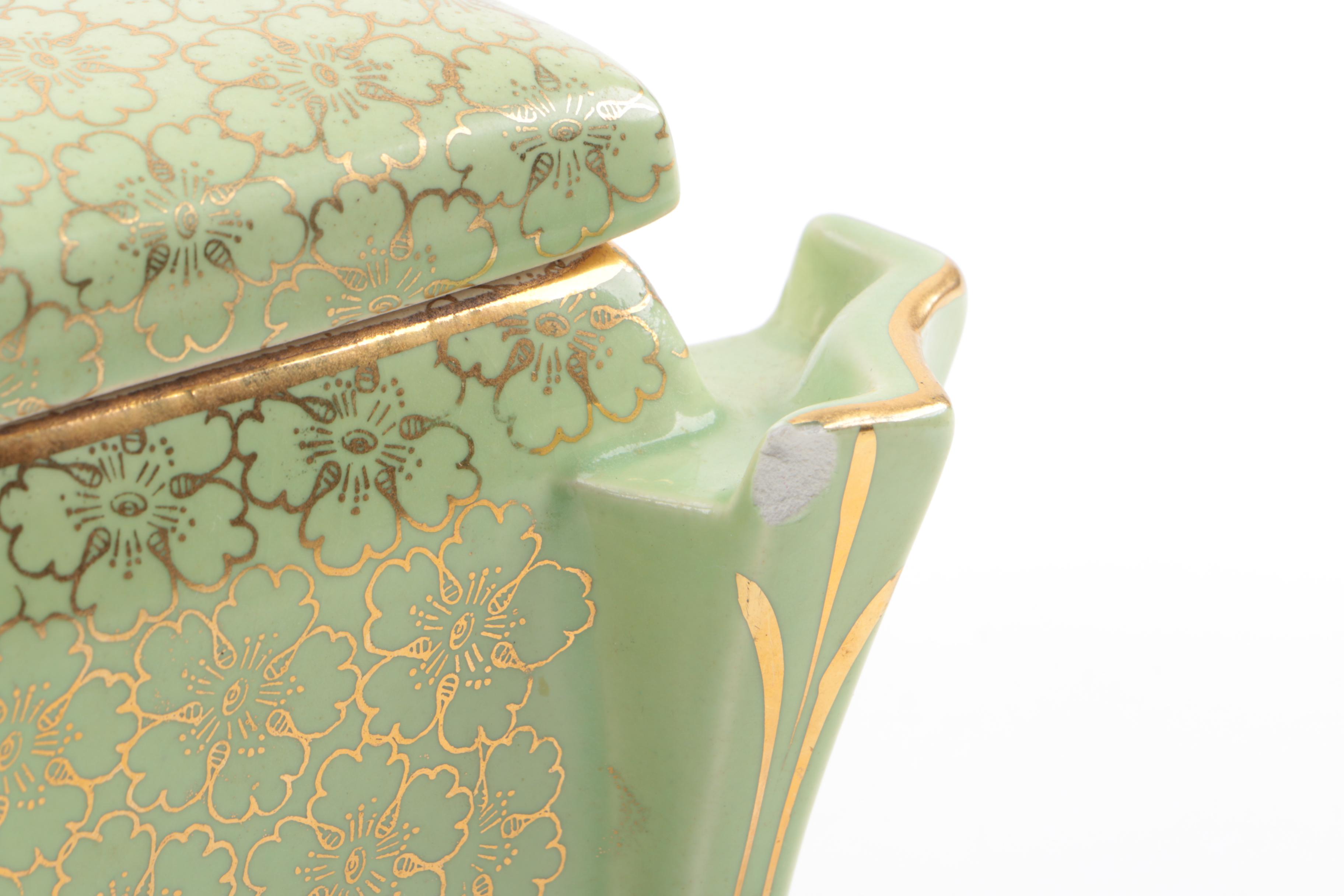 Mid-Century Keystone China Ash Receiver Box