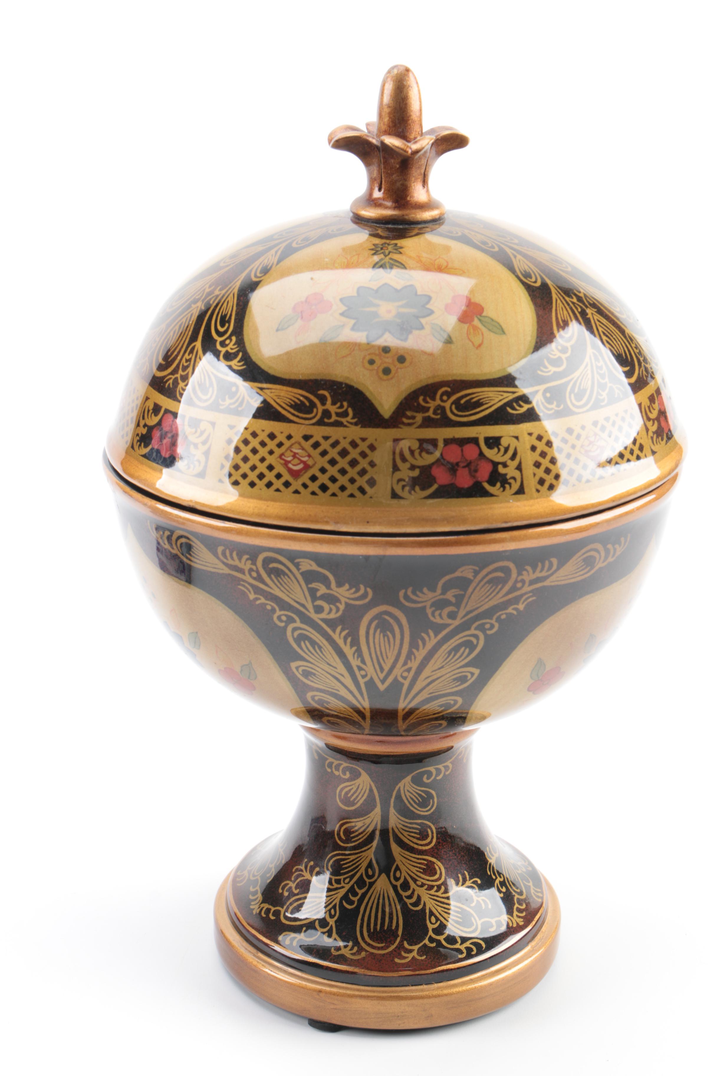 Inarco "Cool Claret" Ceramic Dish and Assorted Decor