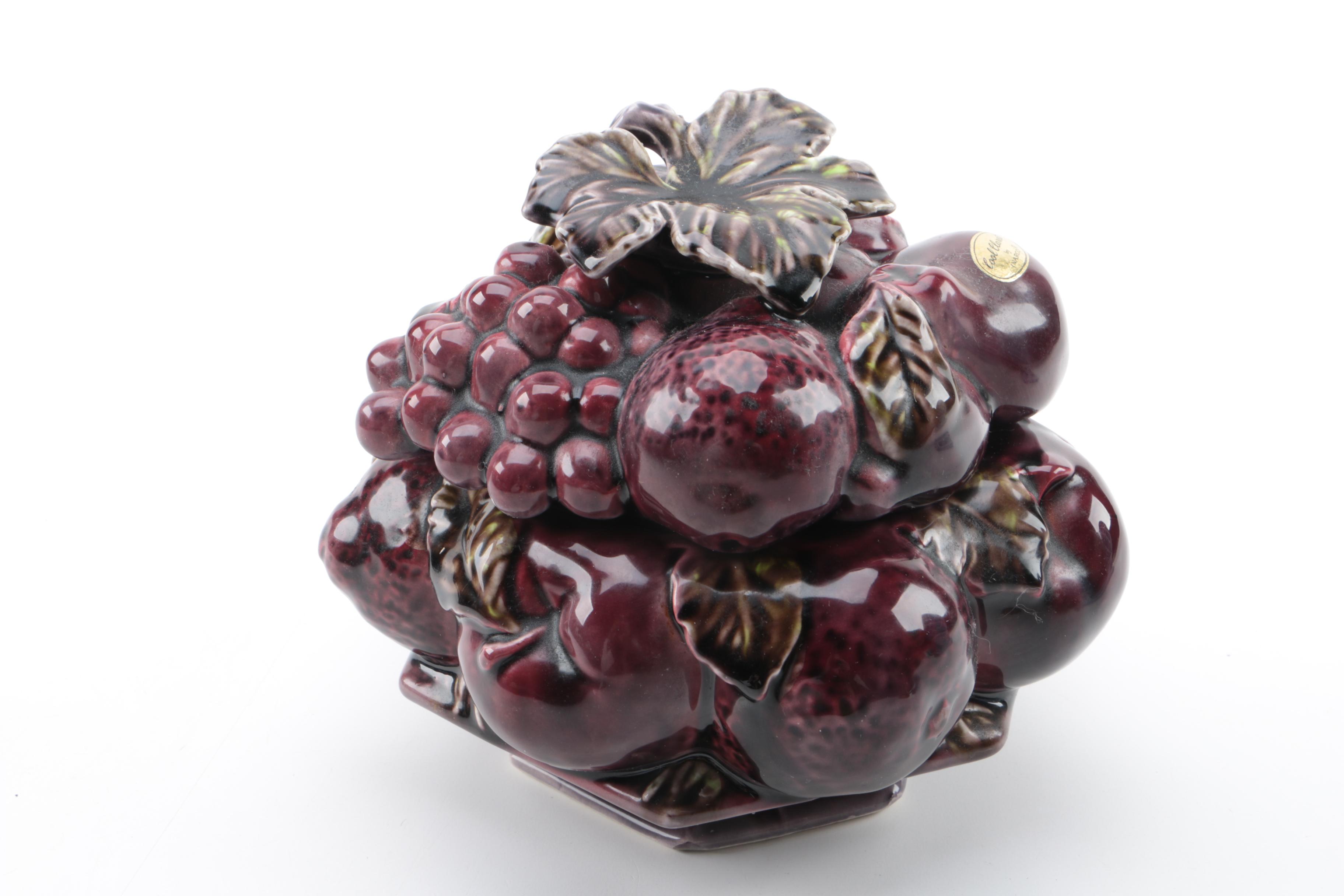 Inarco "Cool Claret" Ceramic Dish and Assorted Decor