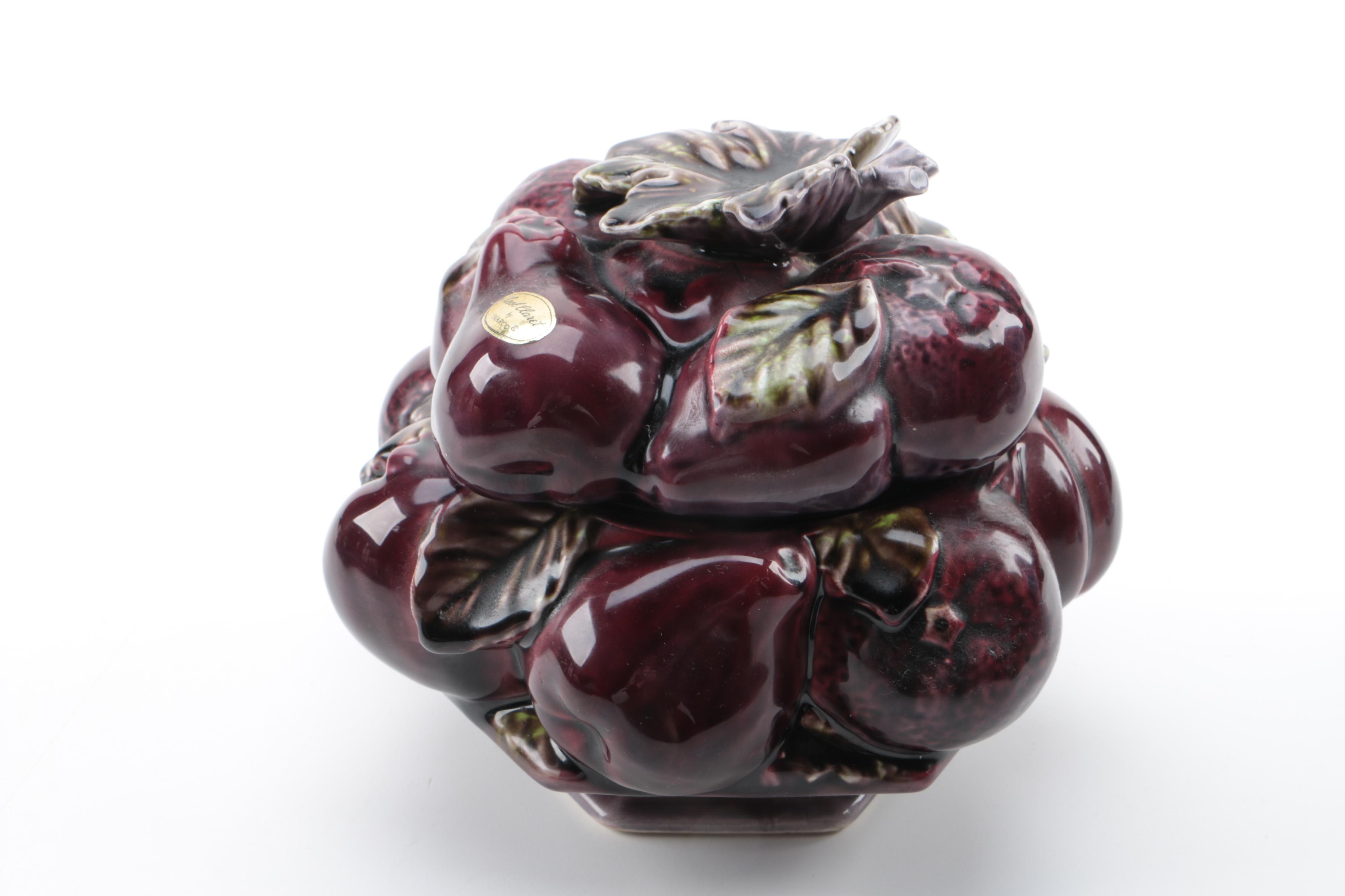 Inarco "Cool Claret" Ceramic Dish and Assorted Decor