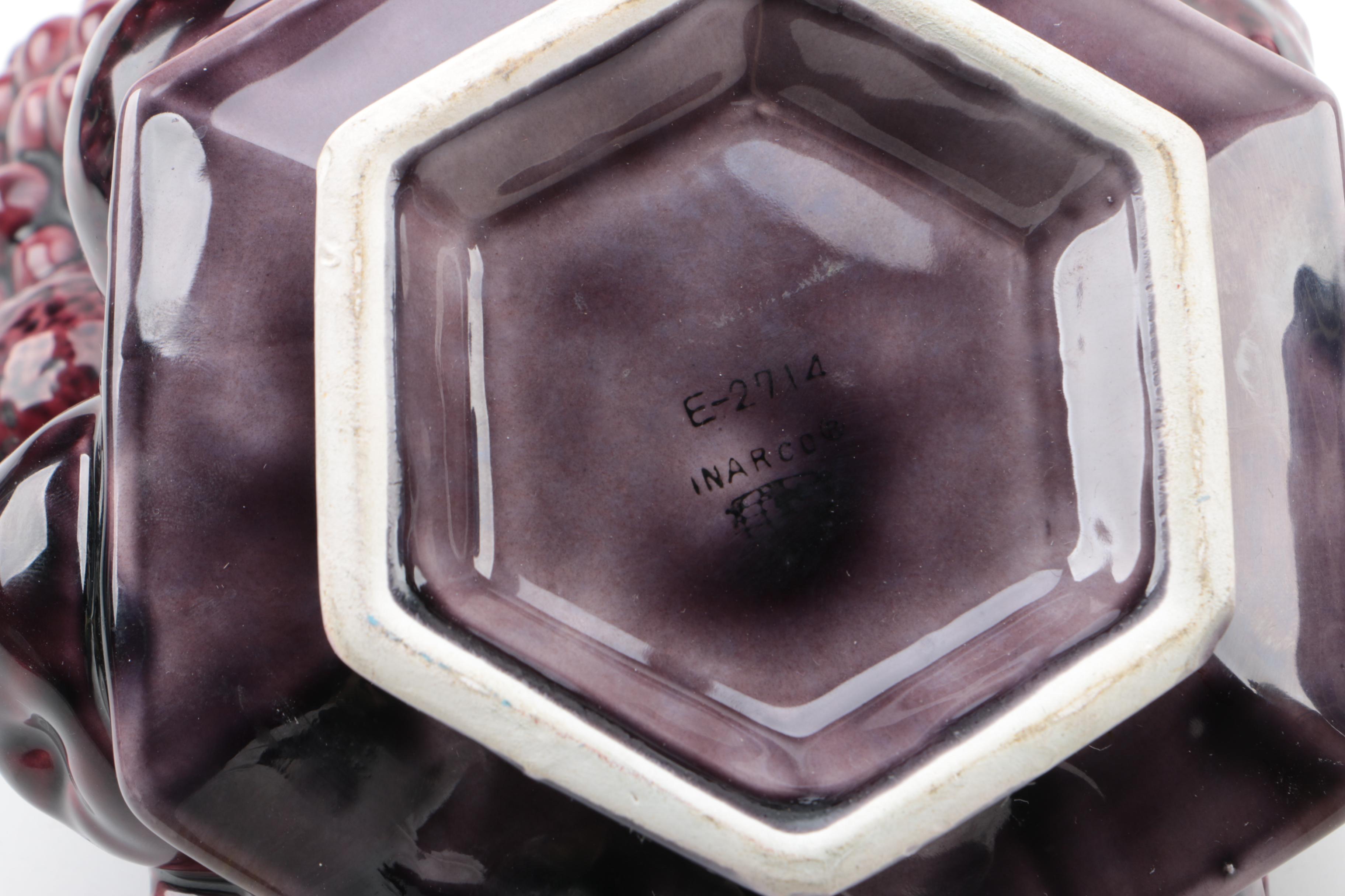 Inarco "Cool Claret" Ceramic Dish and Assorted Decor