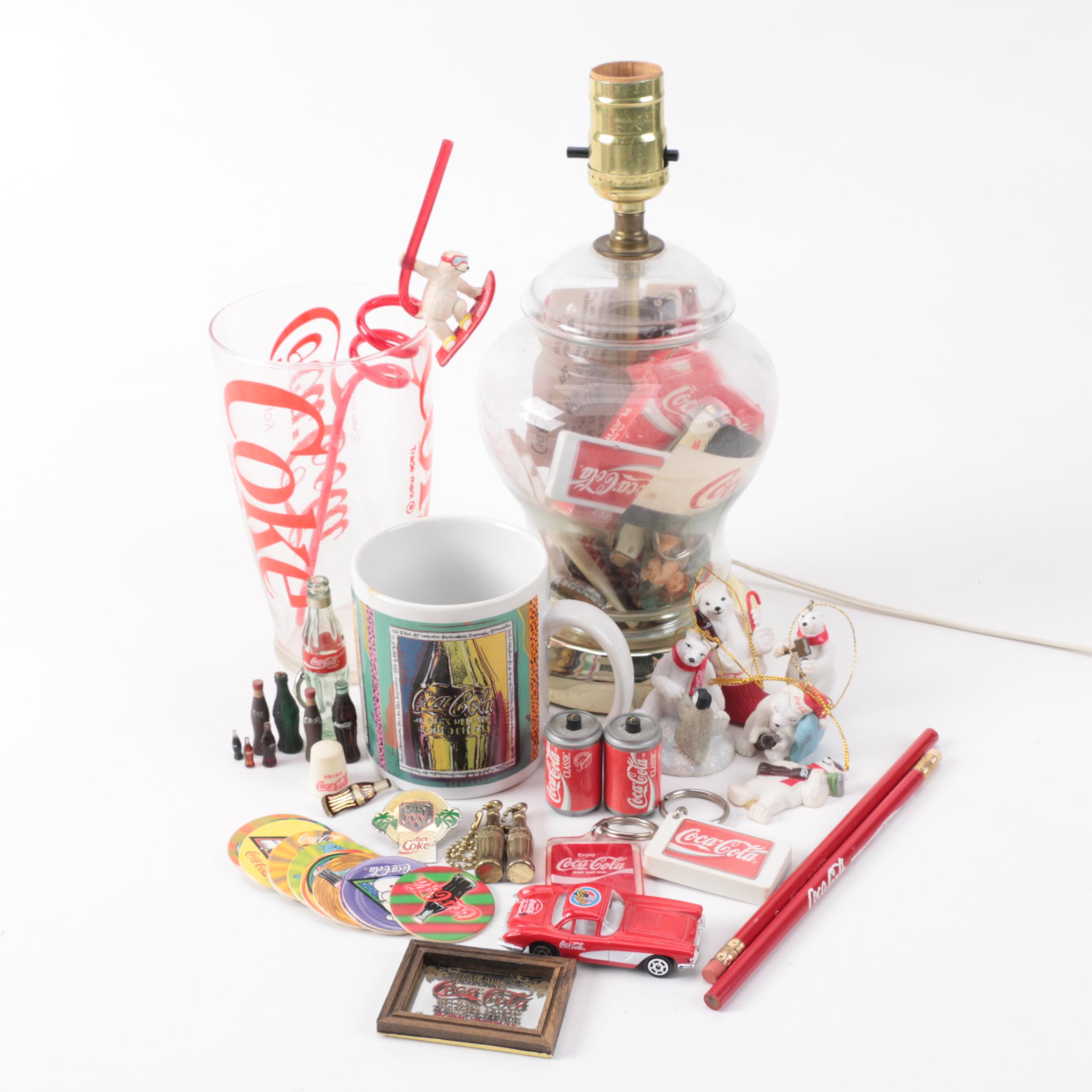Coca-Cola Memorabilia, Including Table Lamp