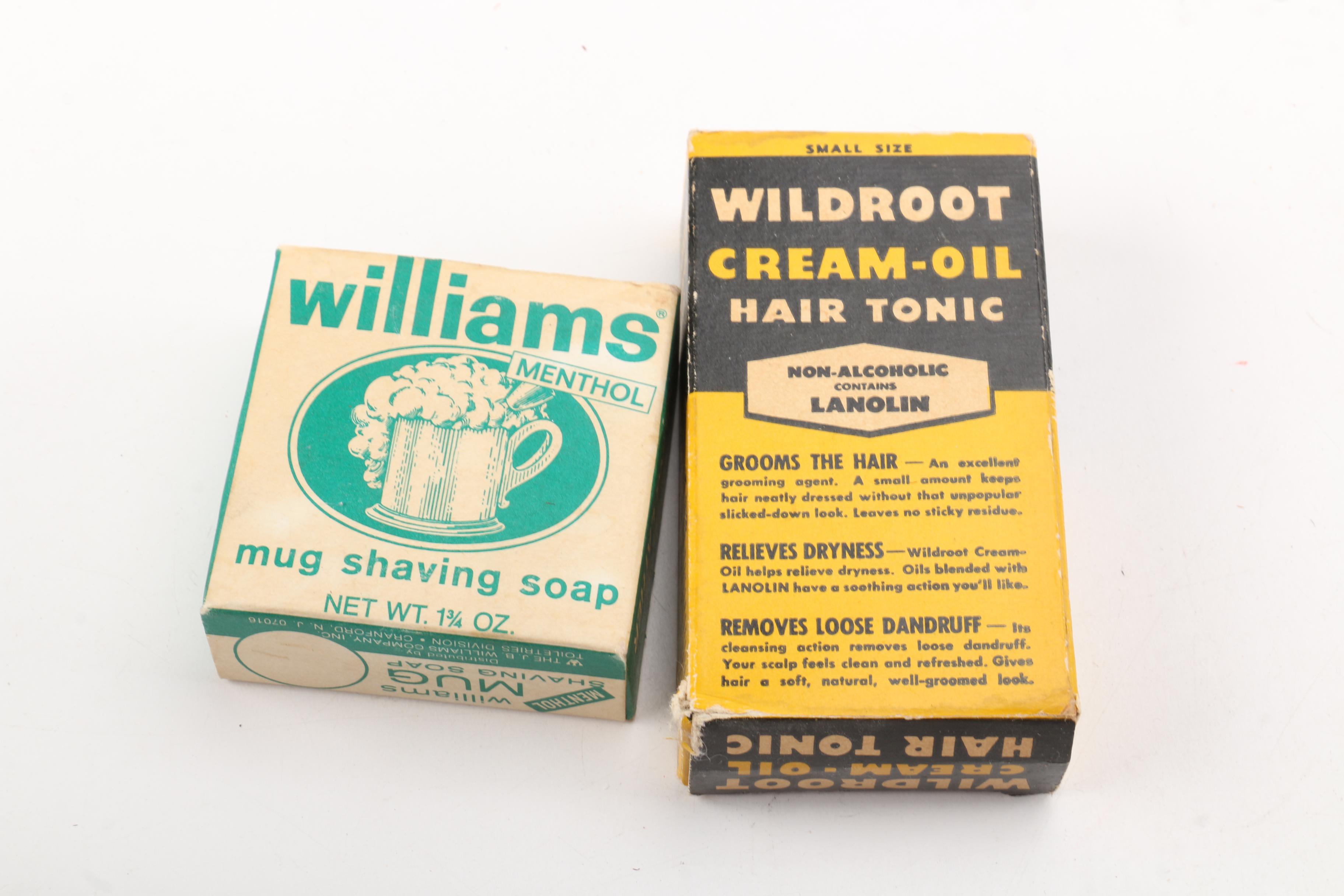 Vintage Barber Supplies, Including Straight Razor, Brushes and Clippers