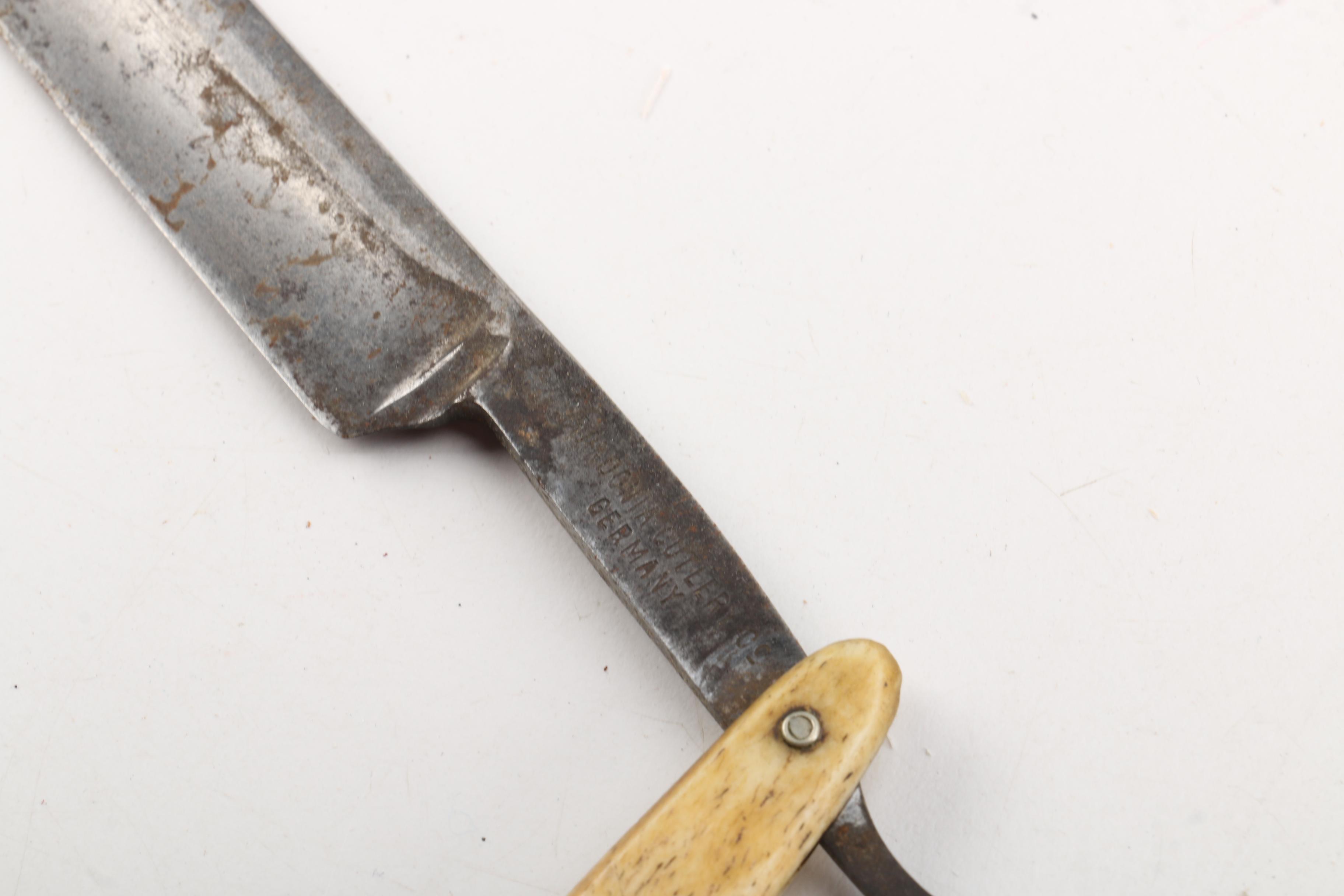 Vintage Barber Supplies, Including Straight Razor, Brushes and Clippers
