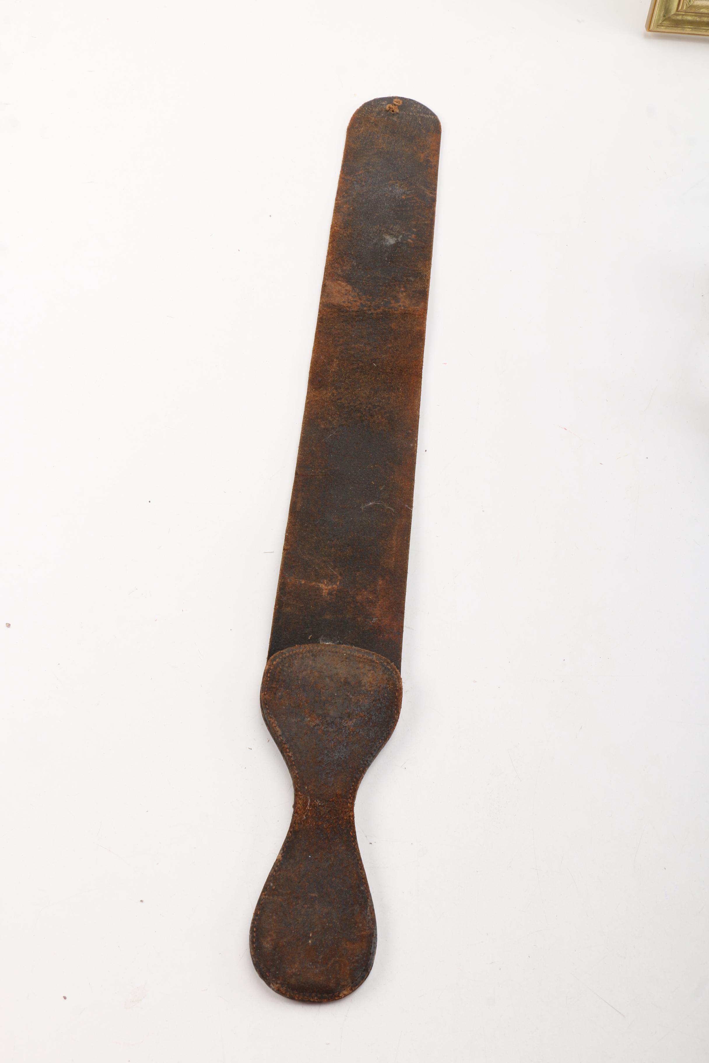 Vintage Barber Supplies, Including Straight Razor, Brushes and Clippers