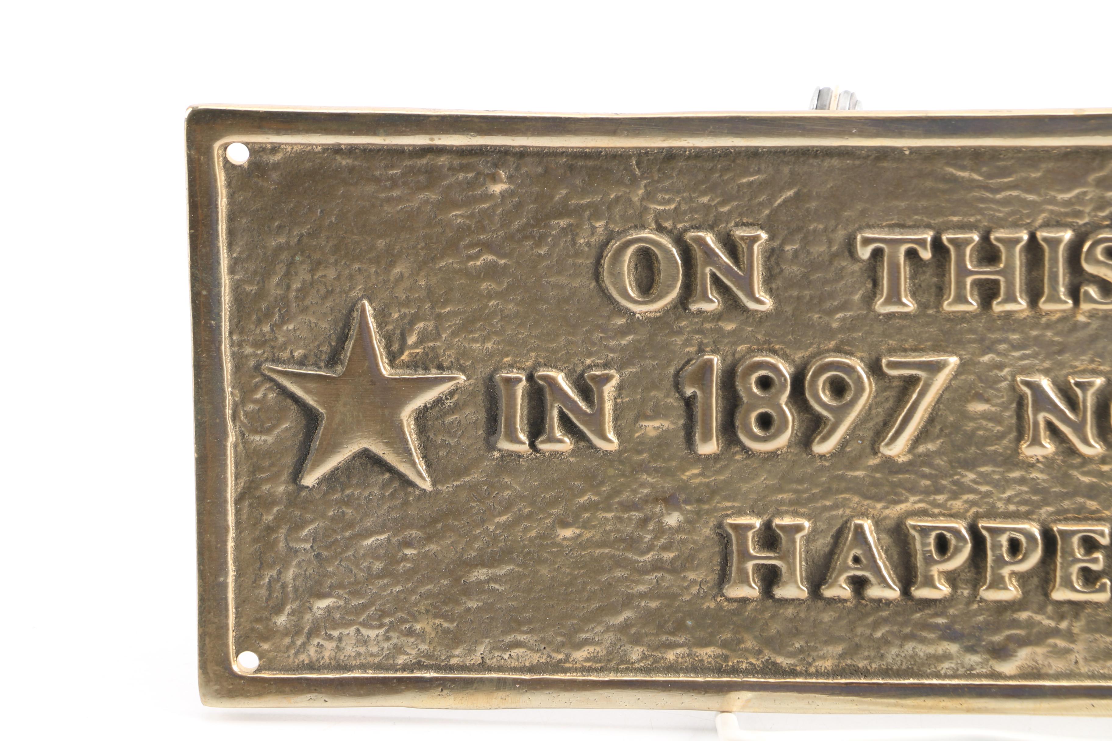 Decorative Novelty "1897" Brass Sign