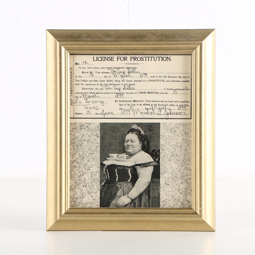 Halftone Print "License for Prostitution, Tea Cup Sallie"