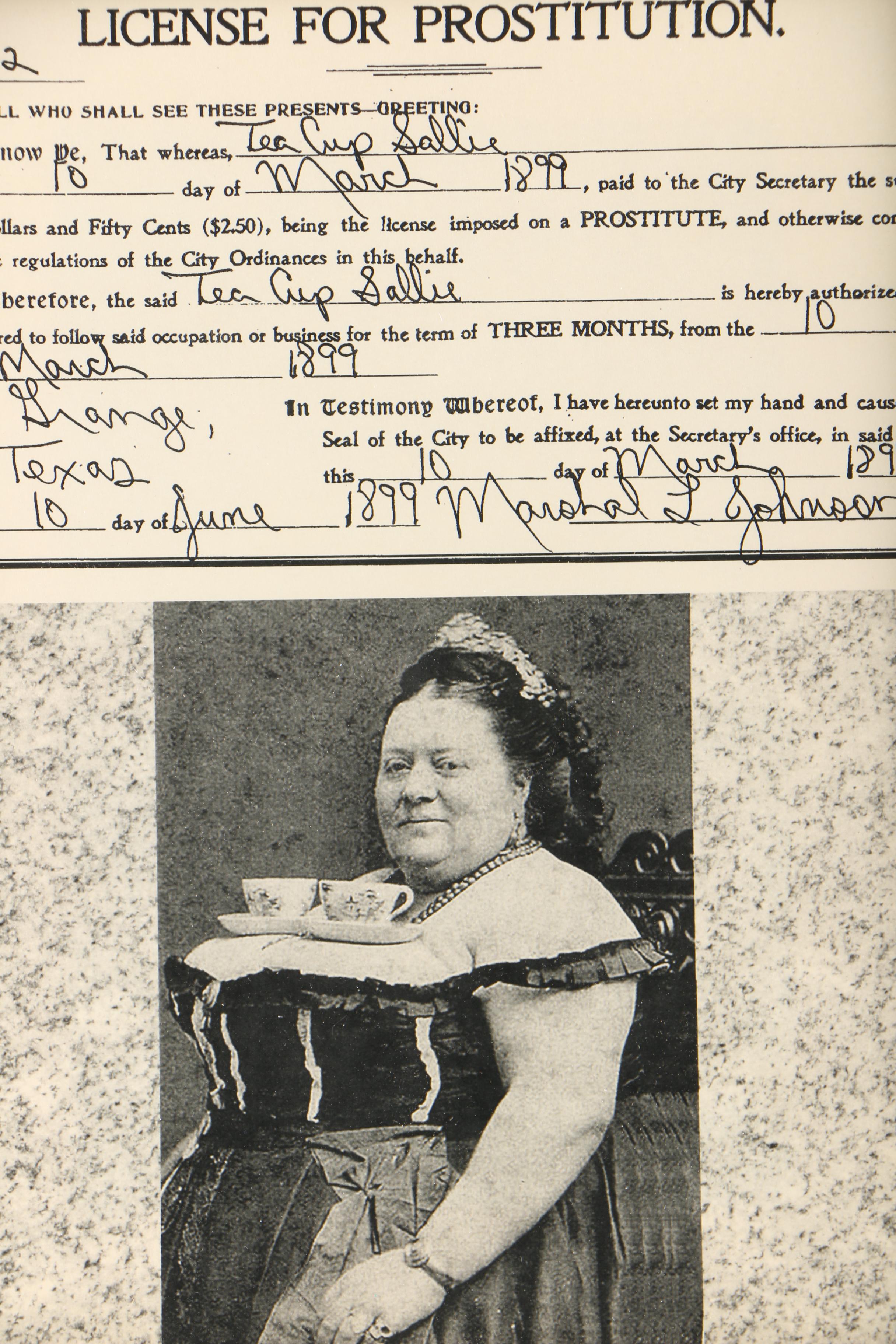 Halftone Print "License for Prostitution, Tea Cup Sallie"