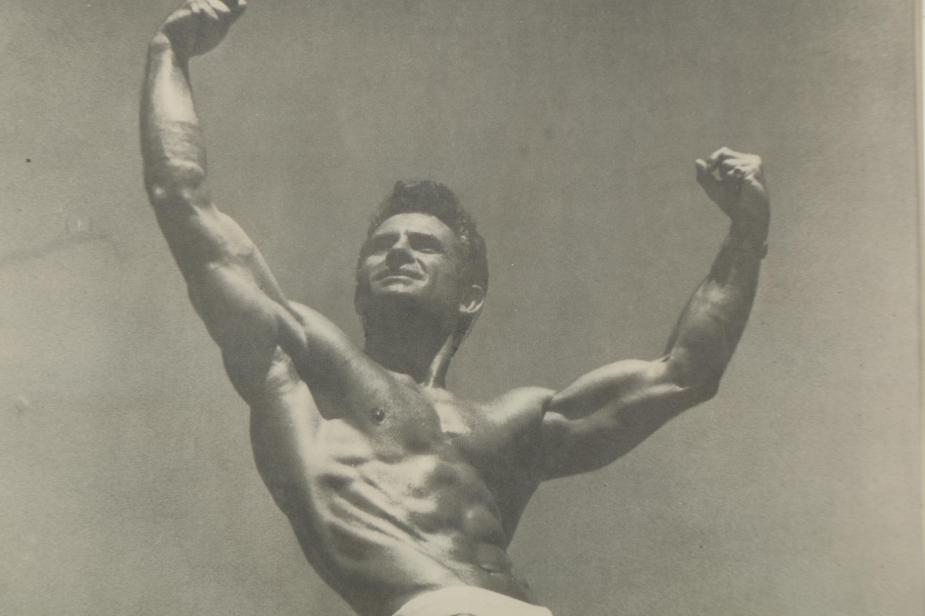 Mid-Century Halftone Prints of Bodybuilders Steve Reeves and Eugen Sandow