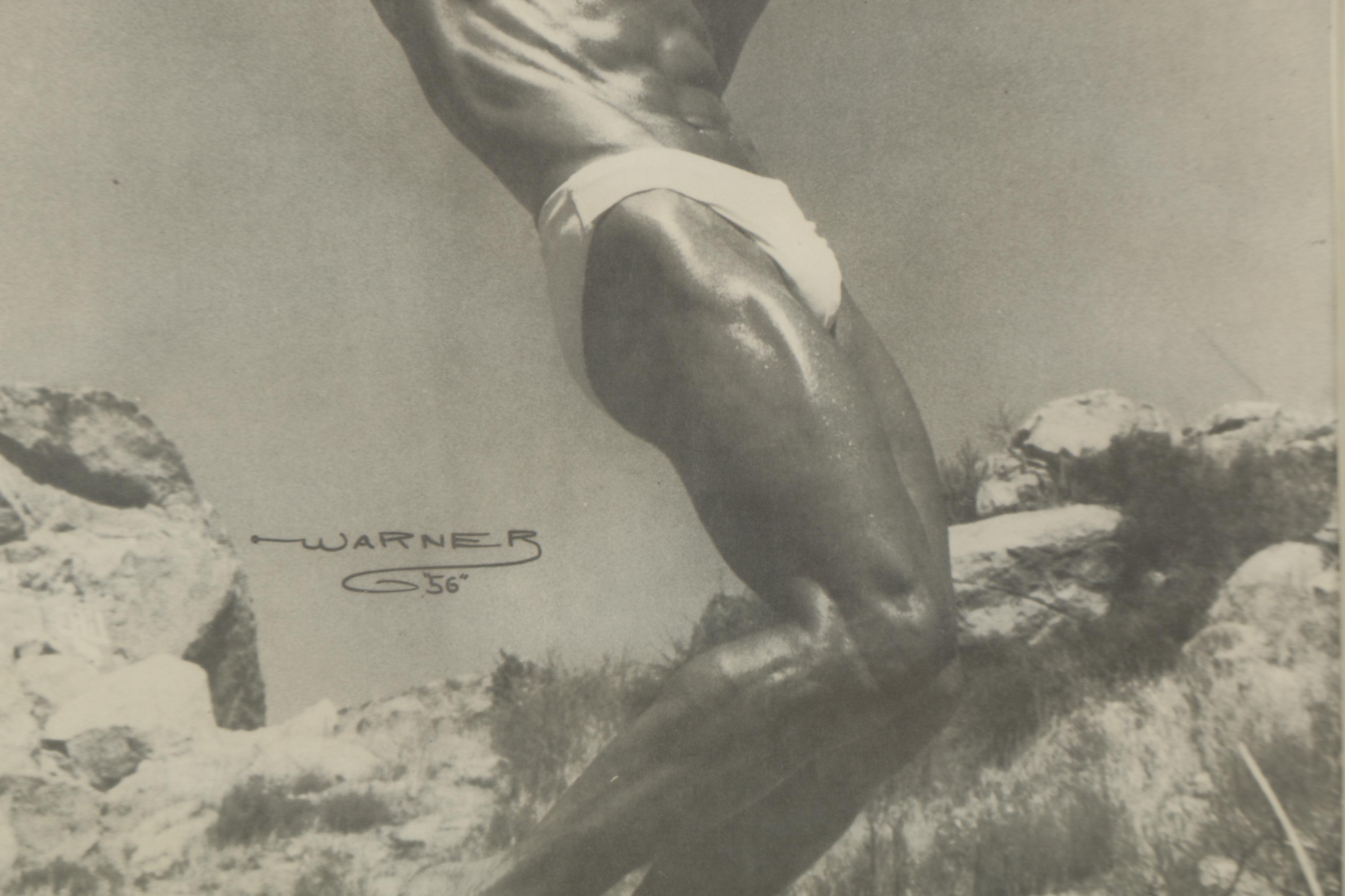 Mid-Century Halftone Prints of Bodybuilders Steve Reeves and Eugen Sandow
