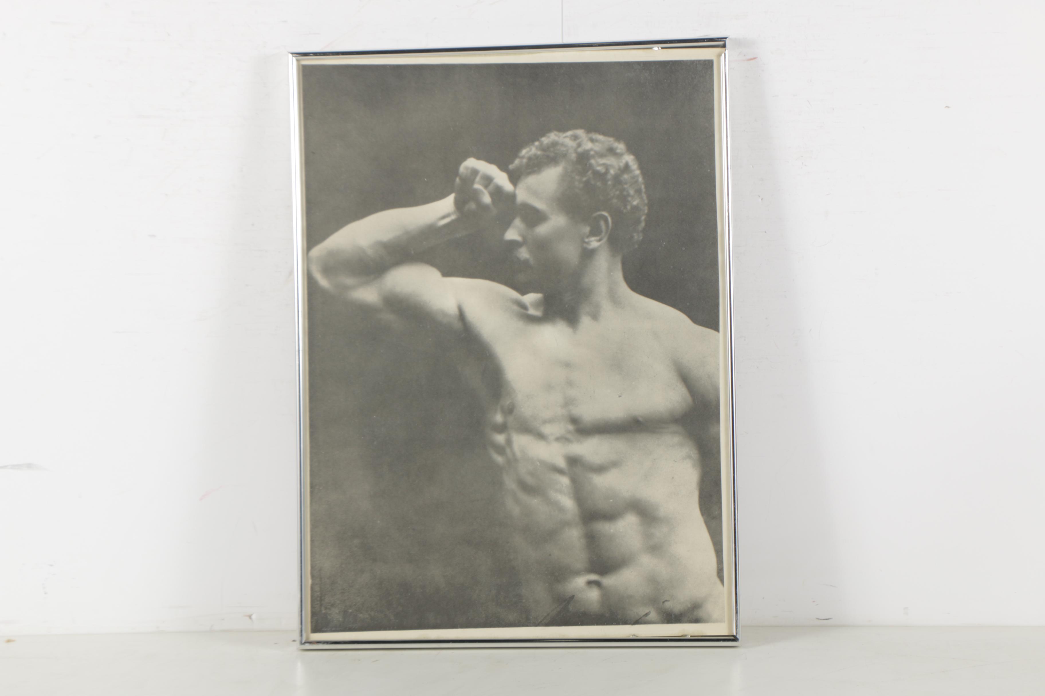 Mid-Century Halftone Prints of Bodybuilders Steve Reeves and Eugen Sandow