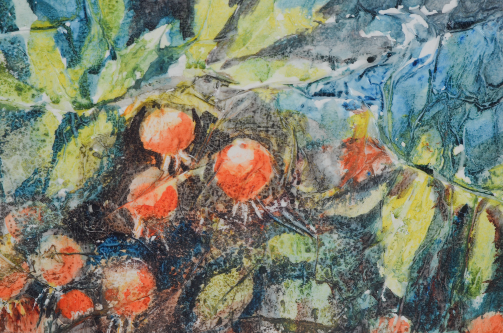 Mieze Riedel Original Watercolor Painting "Hip Rose"