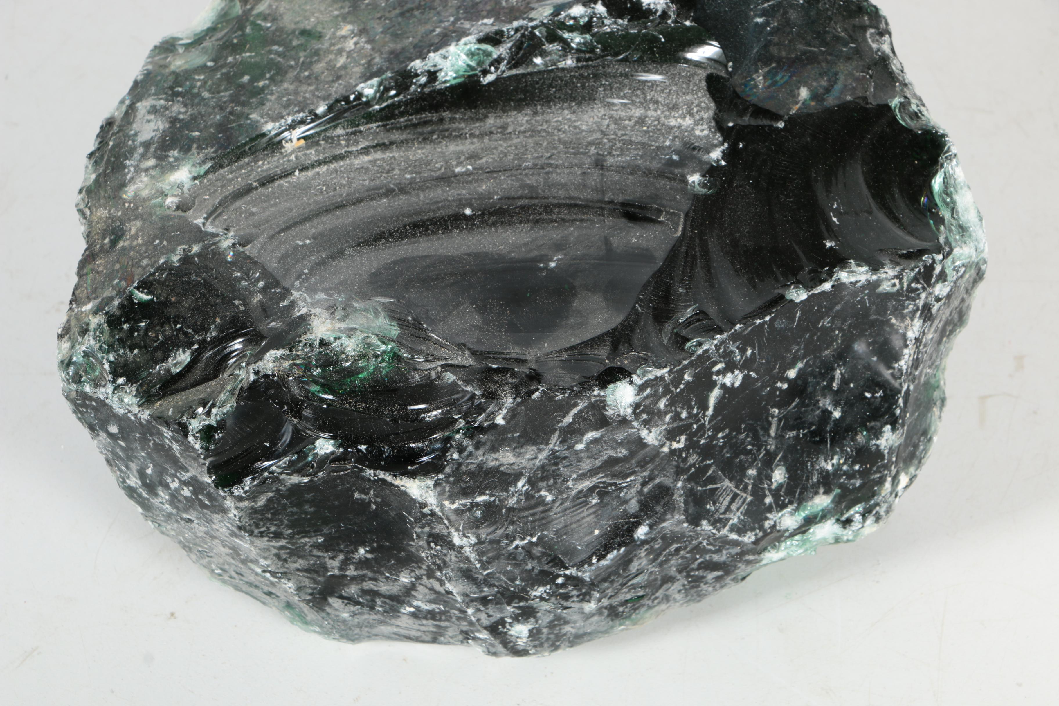 Dark Green Slag Glass Specimens