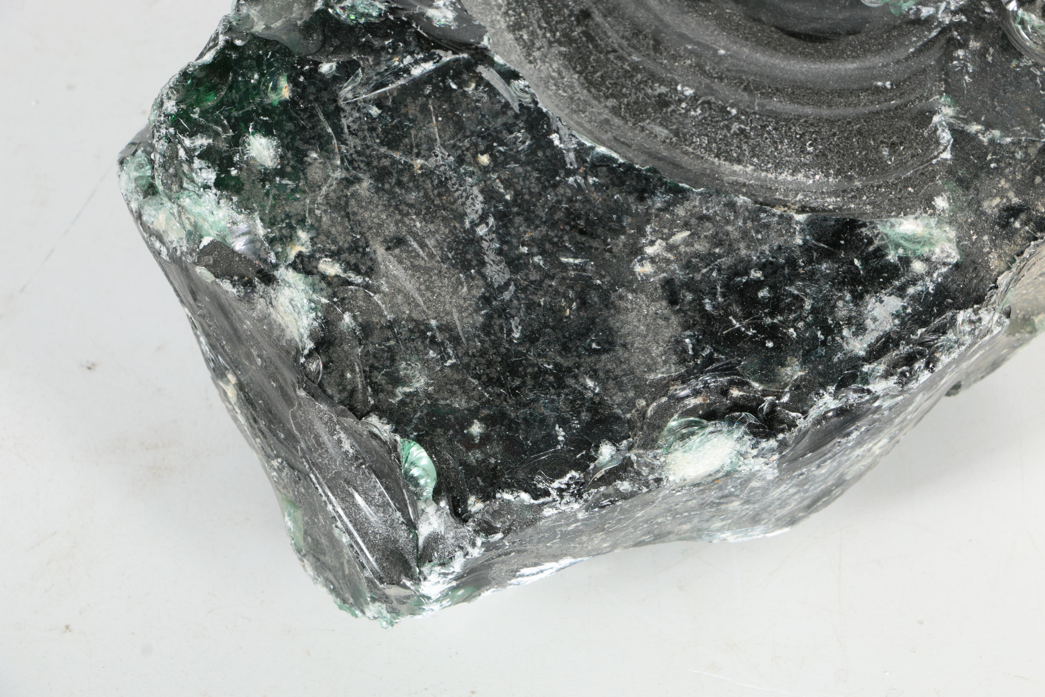 Dark Green Slag Glass Specimens