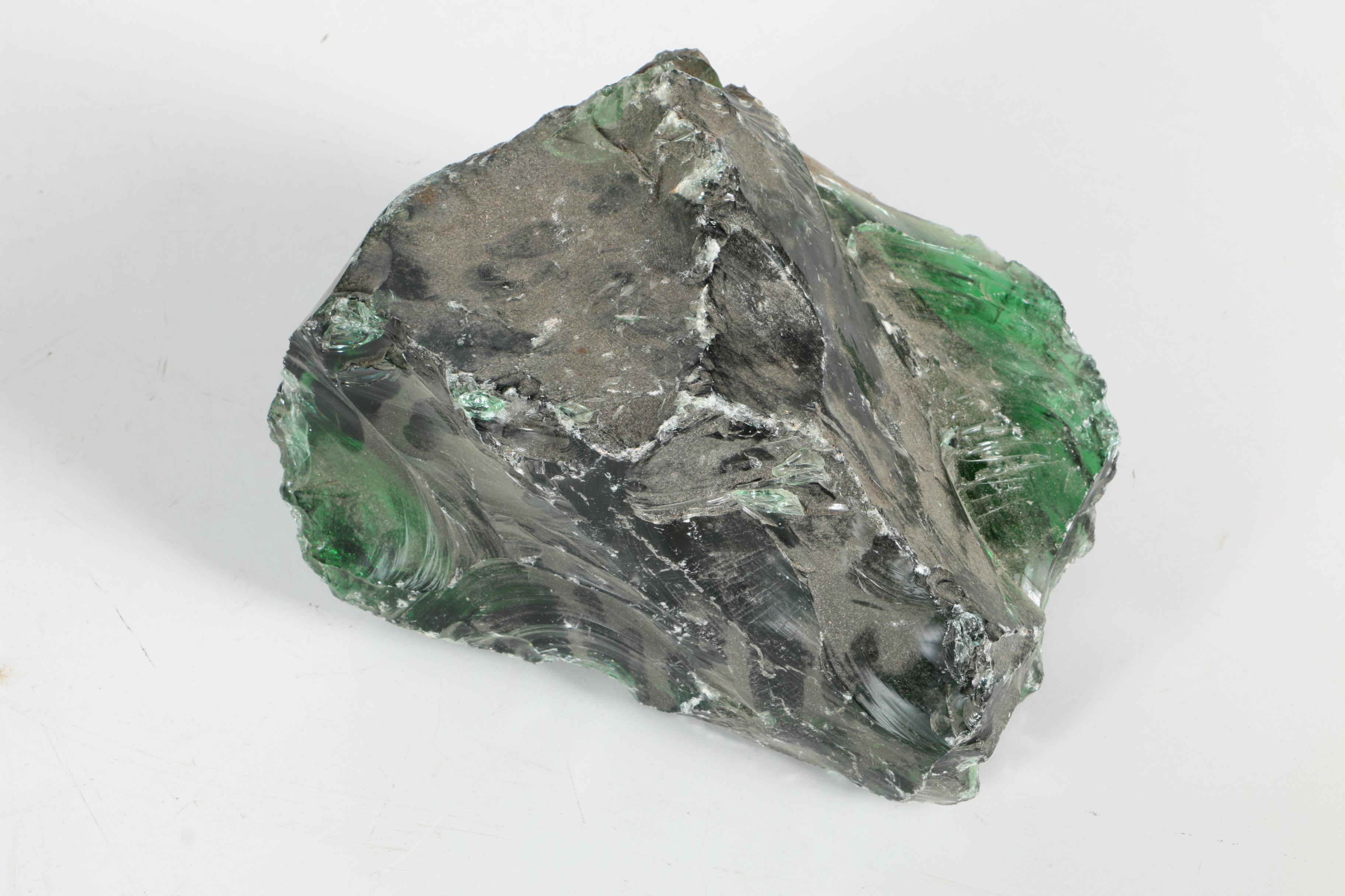 Dark Green Slag Glass Specimens