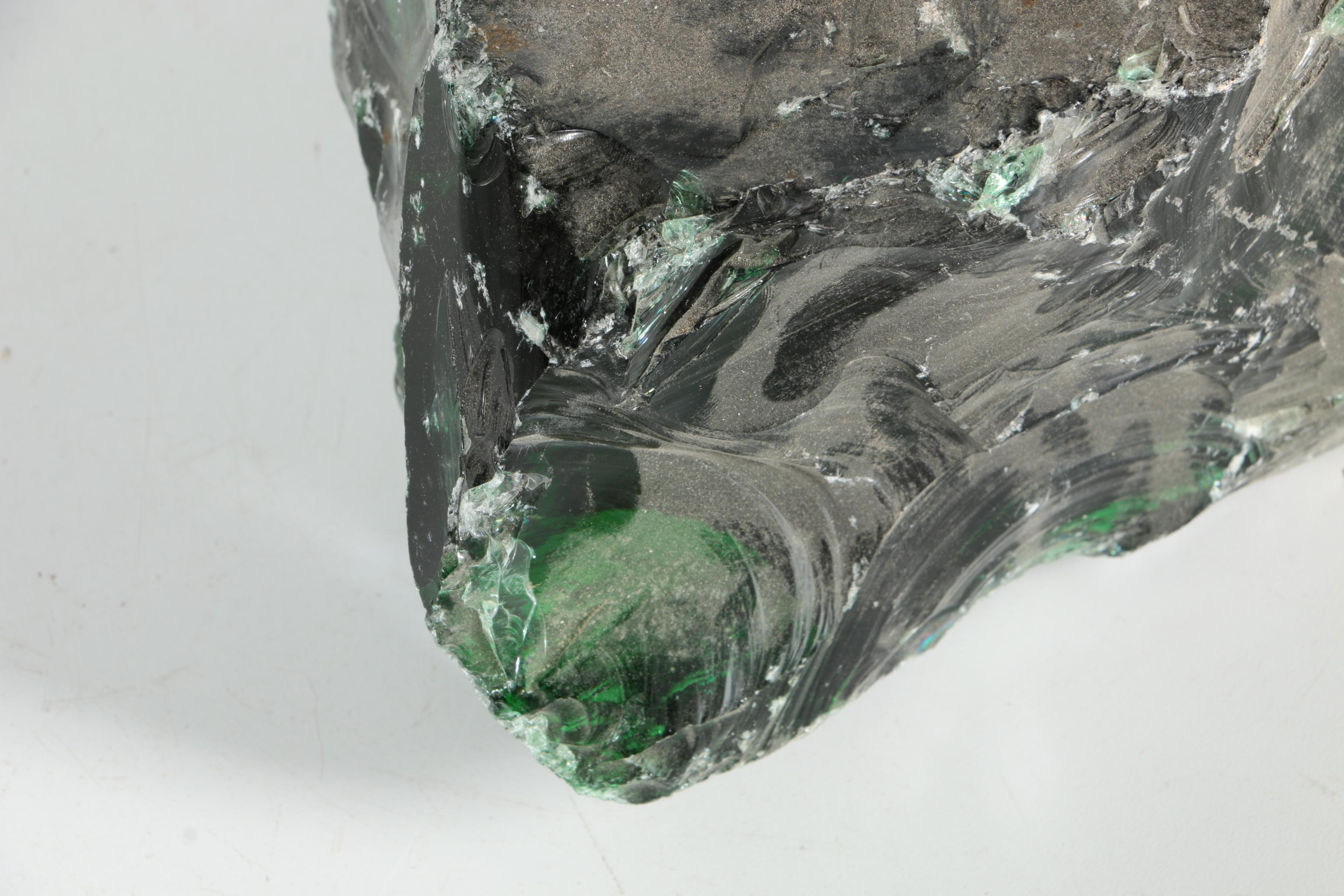 Dark Green Slag Glass Specimens