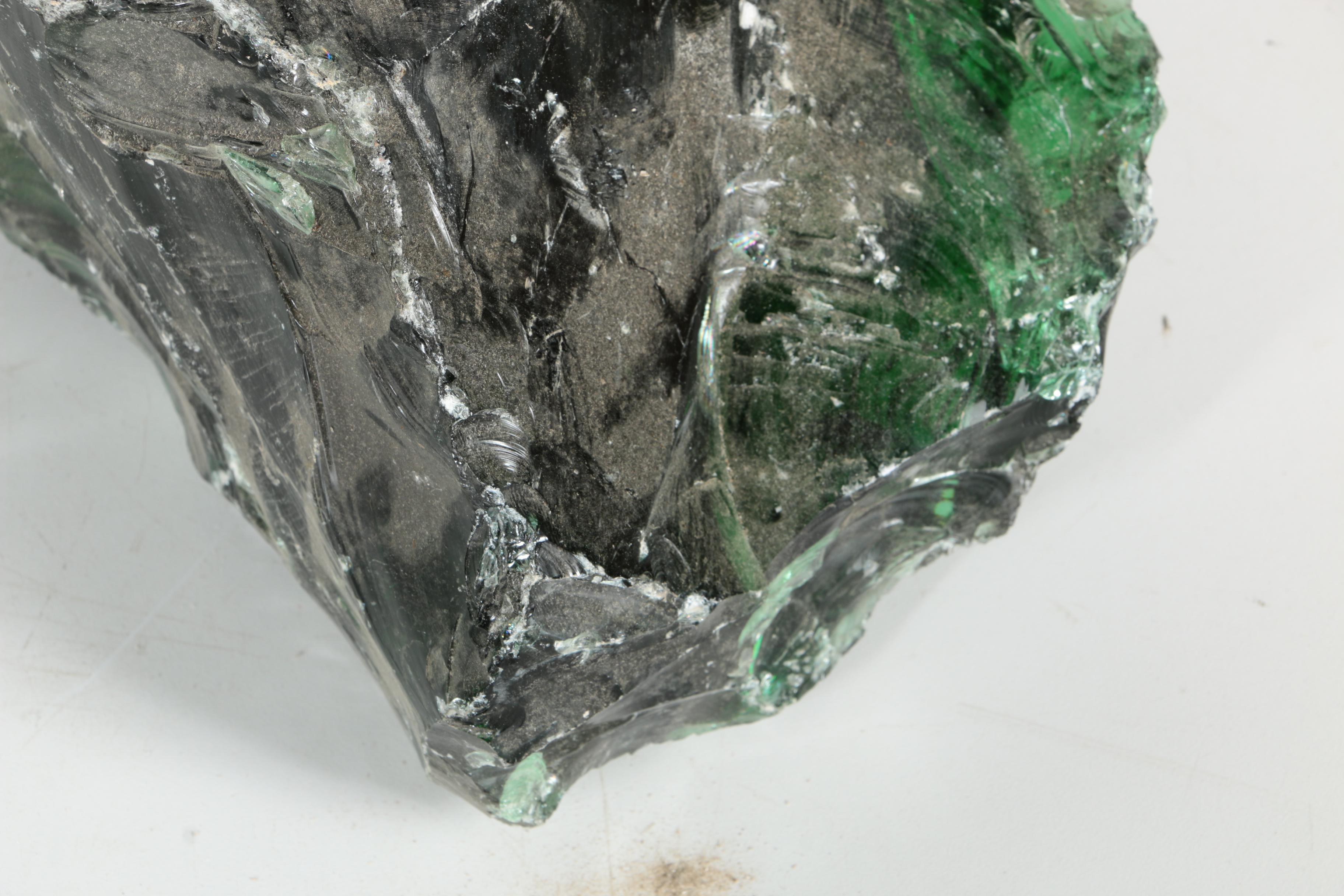 Dark Green Slag Glass Specimens