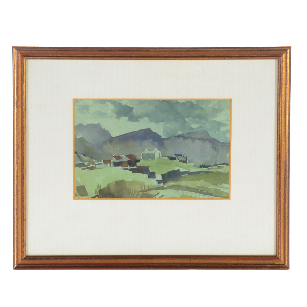 Gwilym Prichard Original Watercolor Landscape Painting on Paper