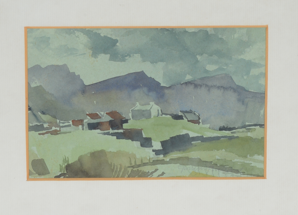 Gwilym Prichard Original Watercolor Landscape Painting on Paper