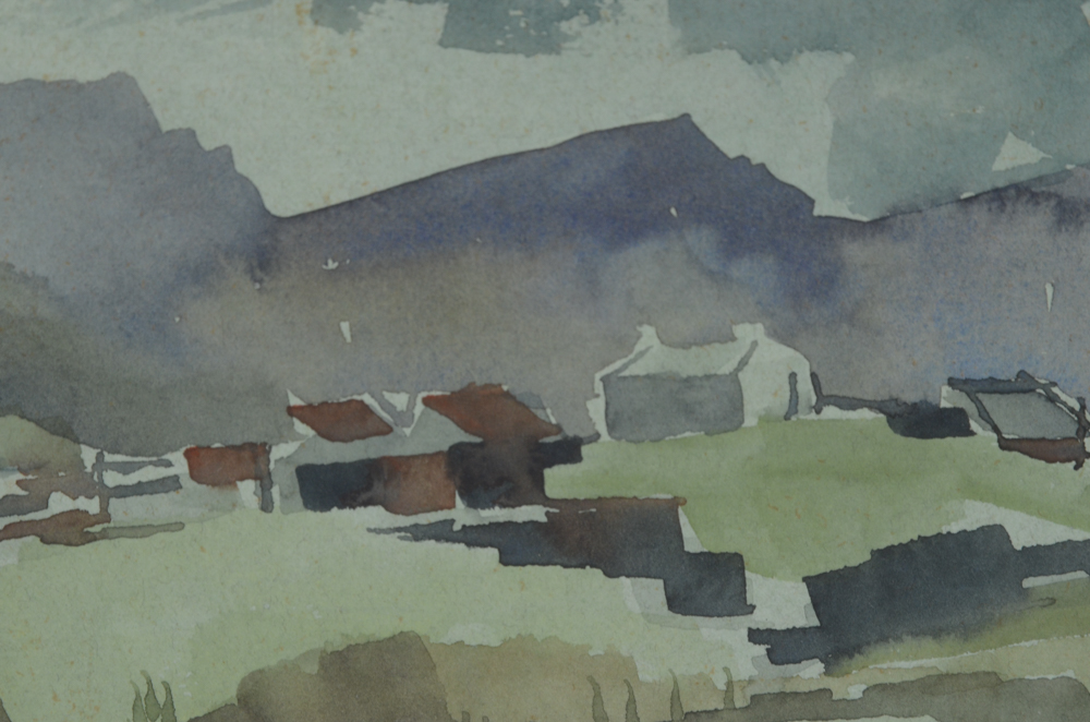 Gwilym Prichard Original Watercolor Landscape Painting on Paper