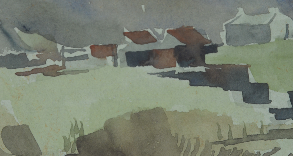 Gwilym Prichard Original Watercolor Landscape Painting on Paper