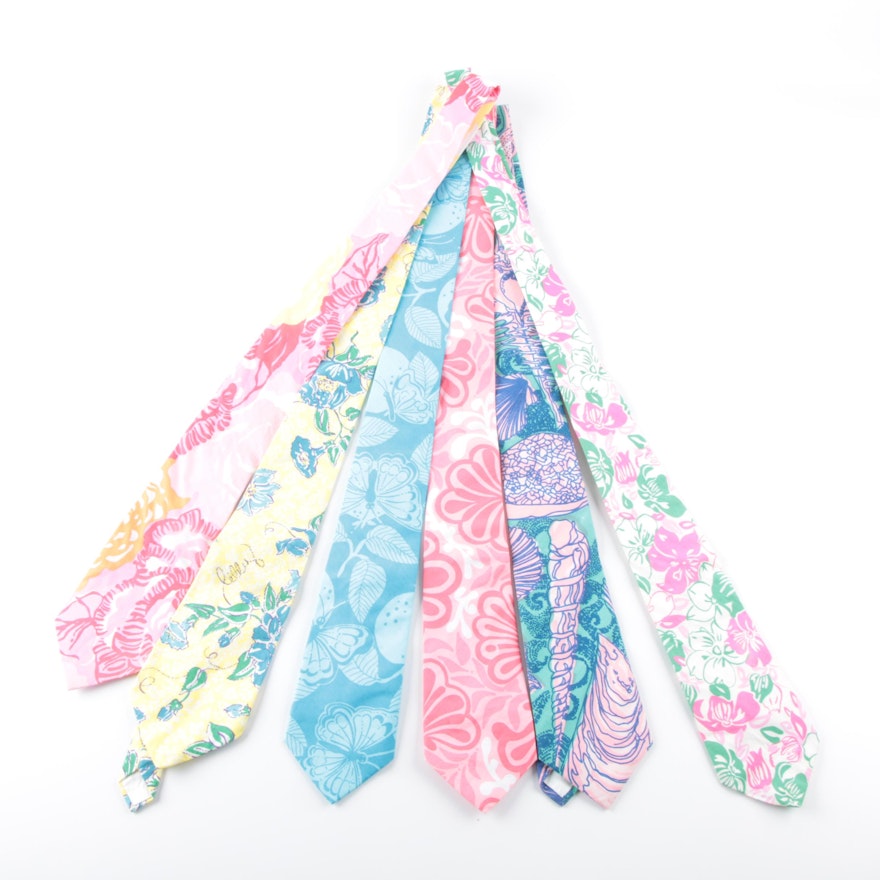 Lilly Pulitzer and Key West Fabrics Printed Cotton Neckties