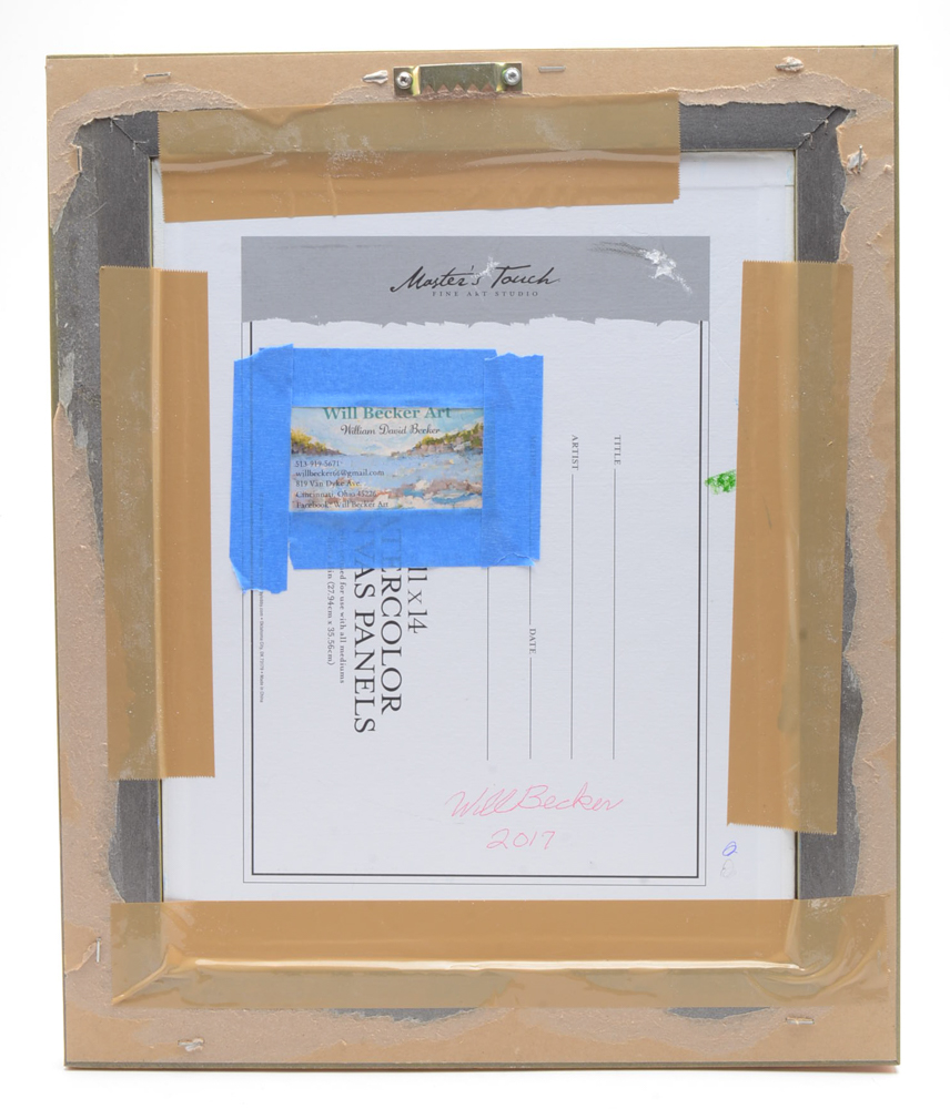 Will Becker Acrylic Painting on Canvas Board of Lake Scene