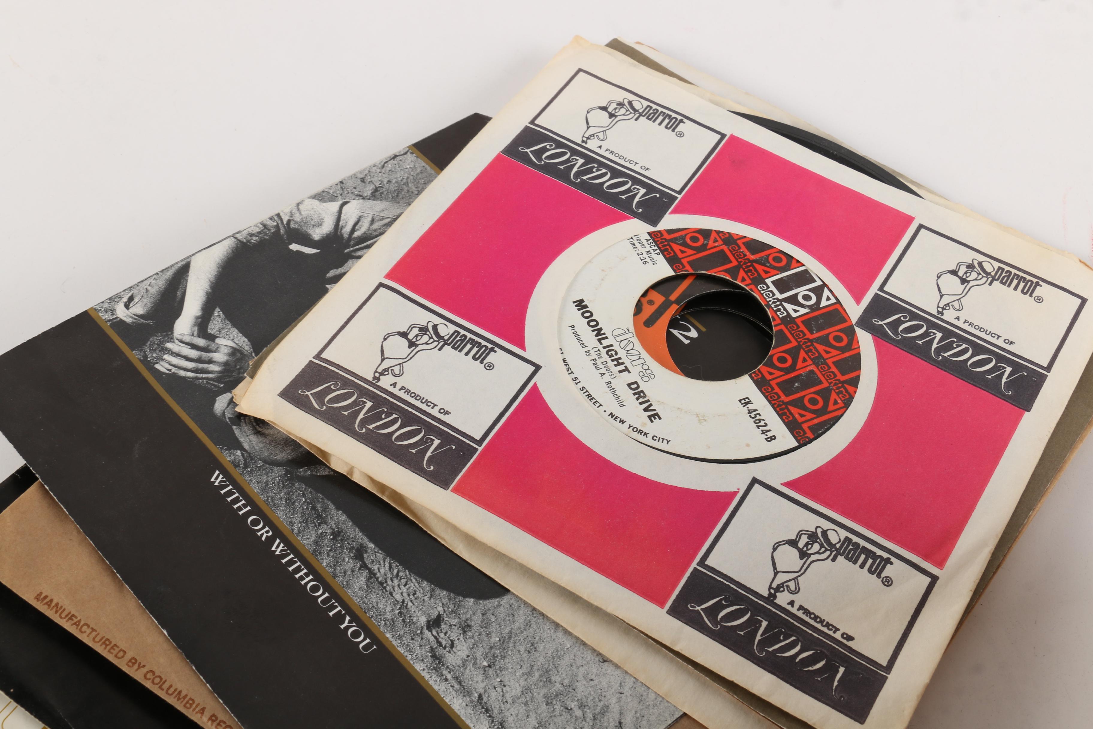 Vintage 45 RPM Records Including Dionne Warwick, Duran Duran, and Diana Ross