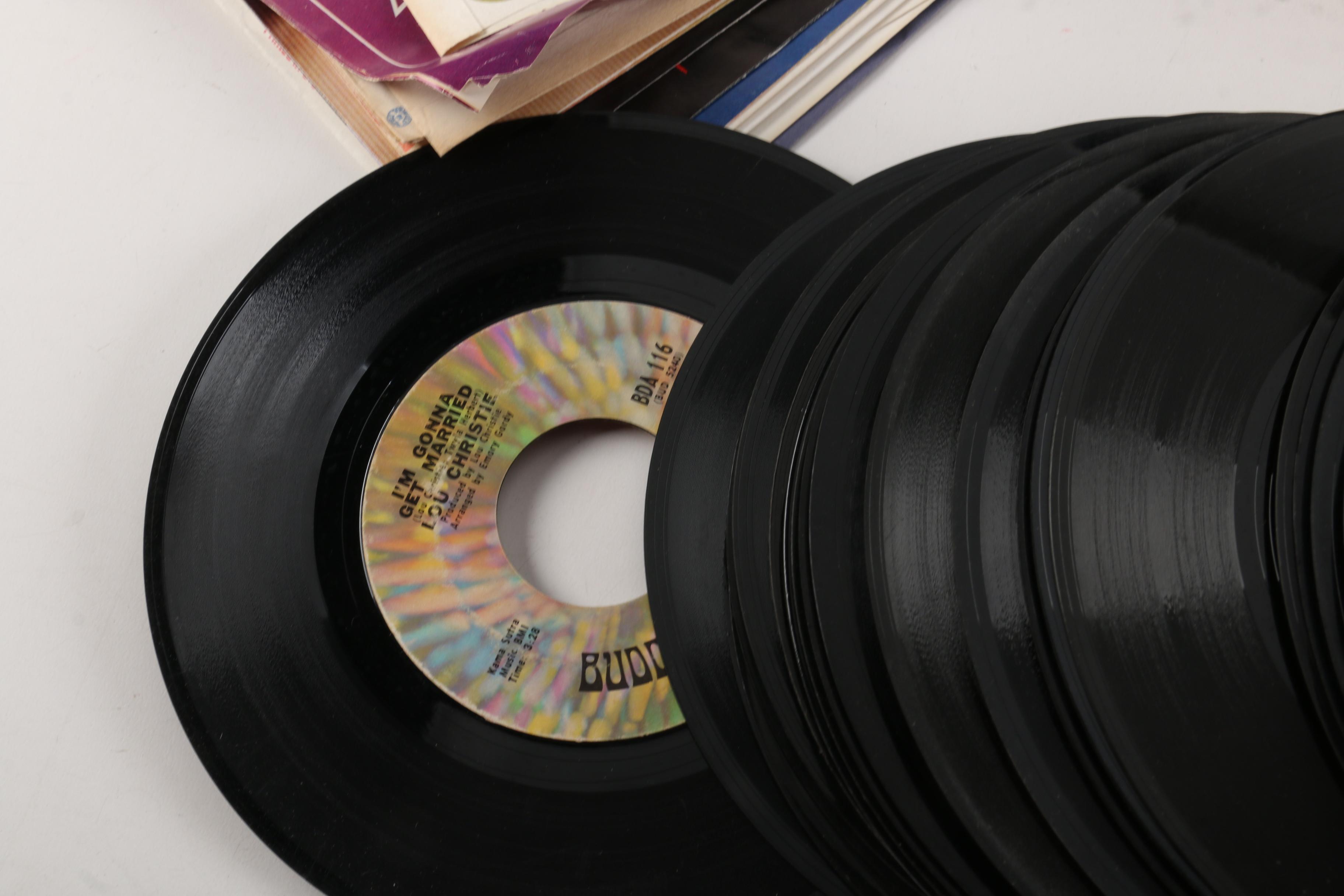 Vintage 45 RPM Records Including Dionne Warwick, Duran Duran, and Diana Ross