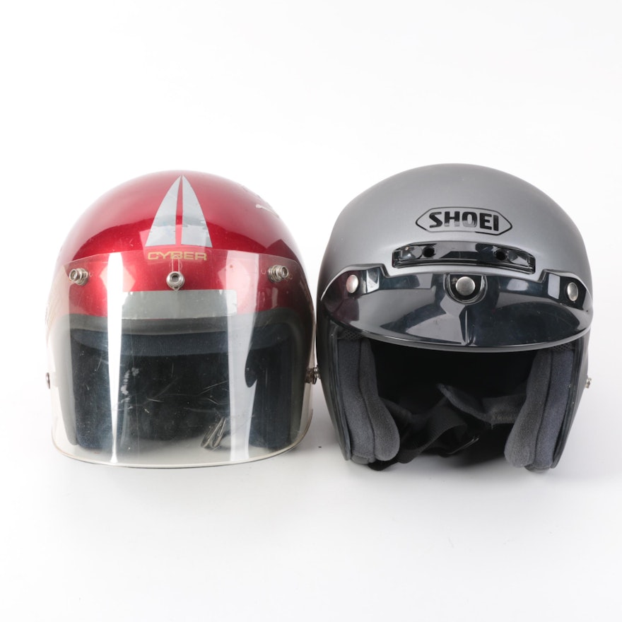Cyber and Shoei Motorcycle Helmets