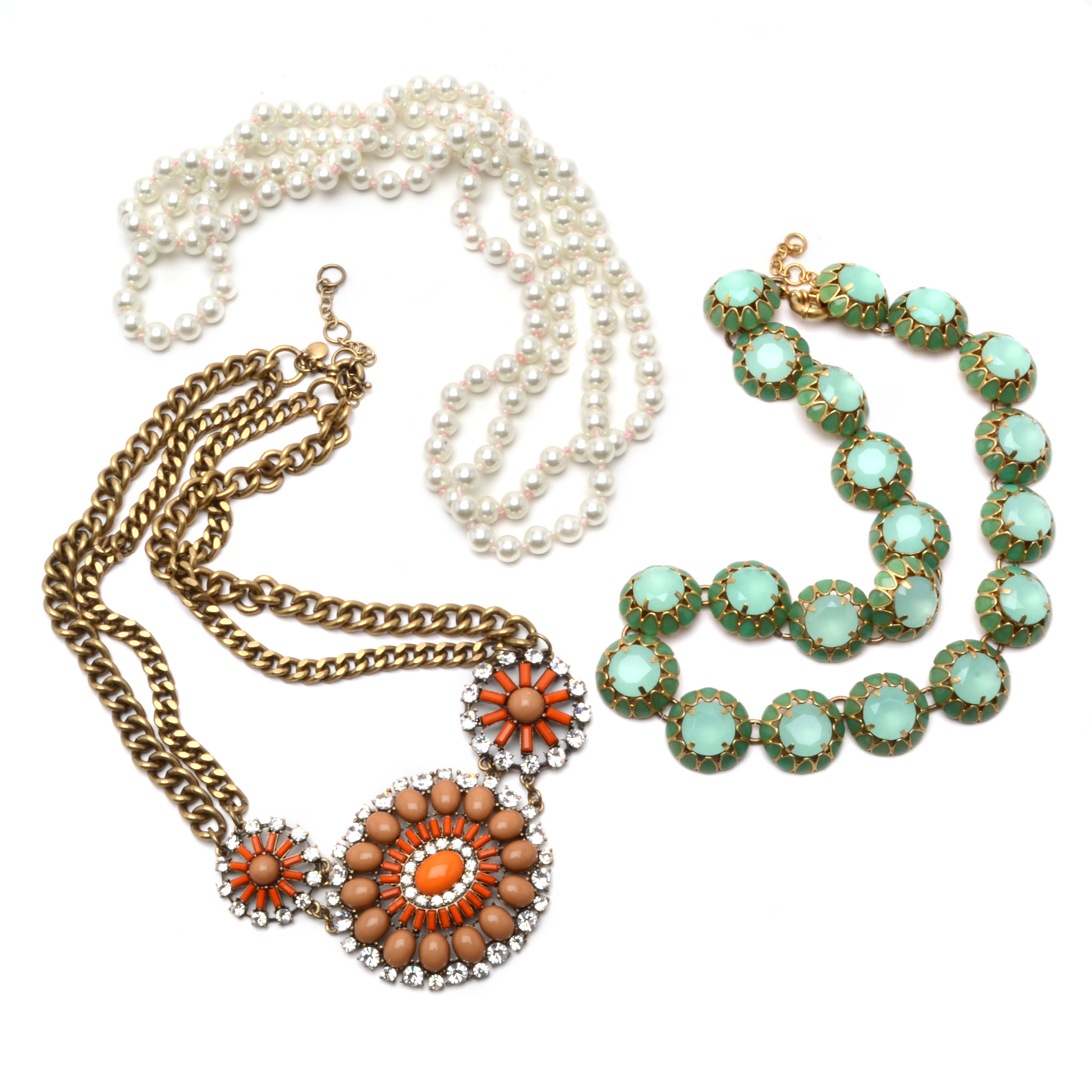 J. Crew Costume Fashion Jewelry Necklaces and an Imitation Pearl Necklace