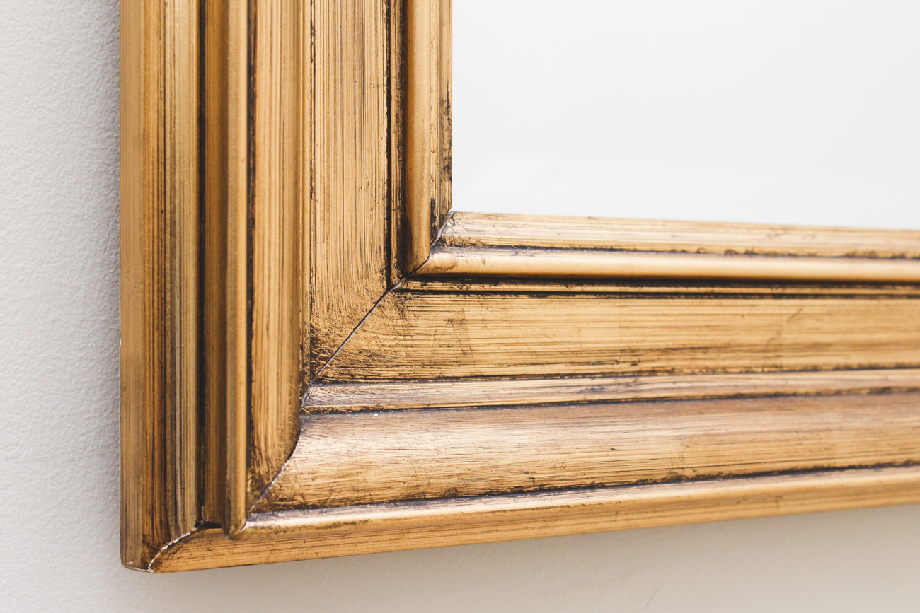 Beveled Wall Mirror with Dimensional Wood Frame