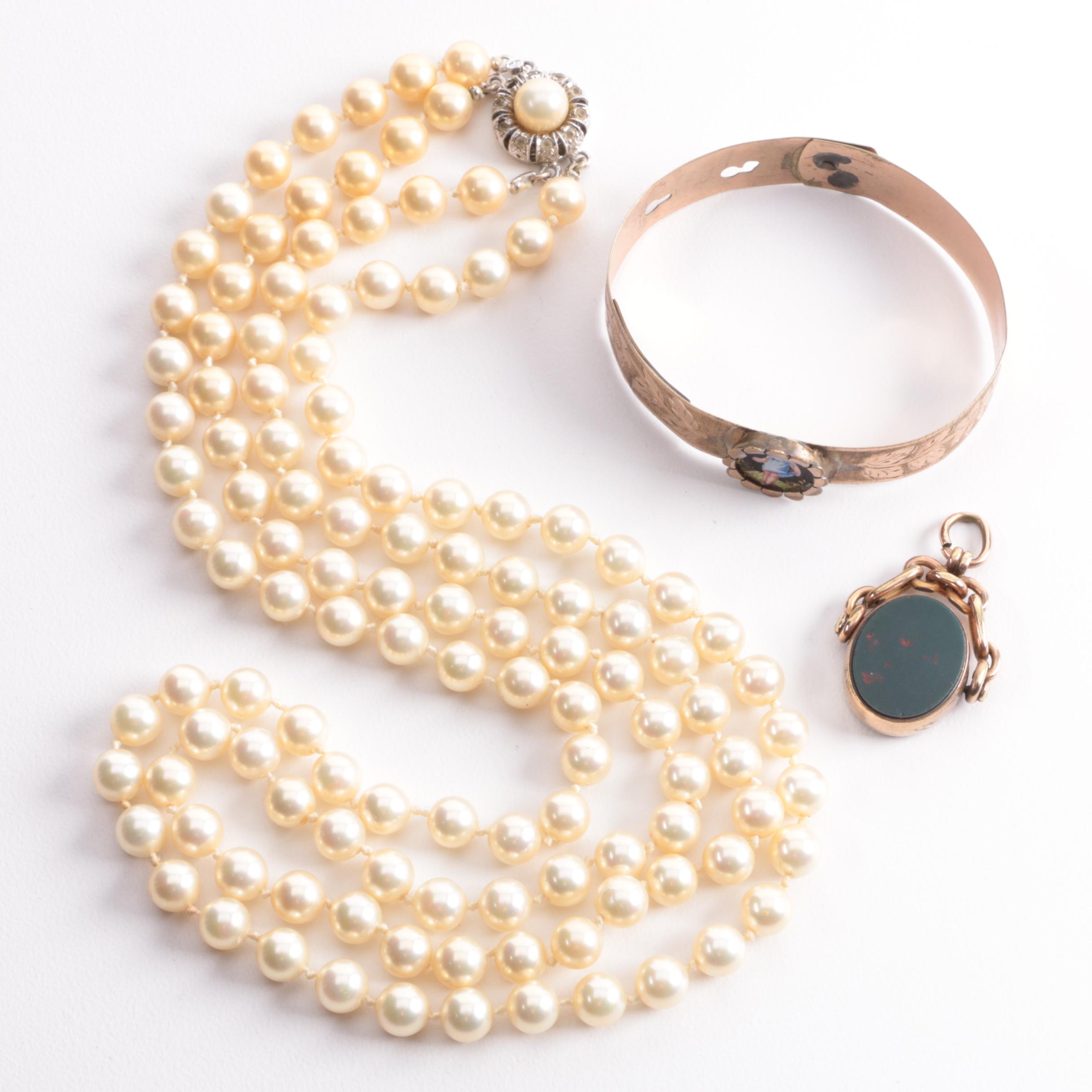 Vintage Silver and Gold Tone Gemstone Jewelry