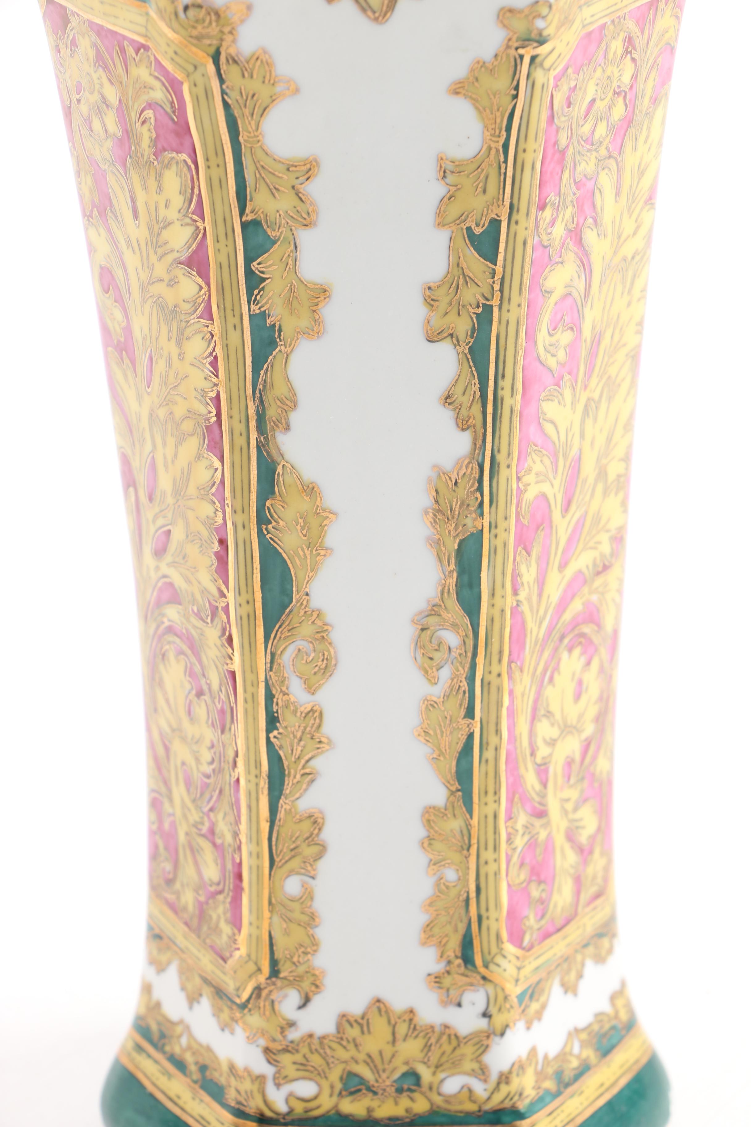 Andrea by Sadek Vase and a Gilded Ceramic Vase