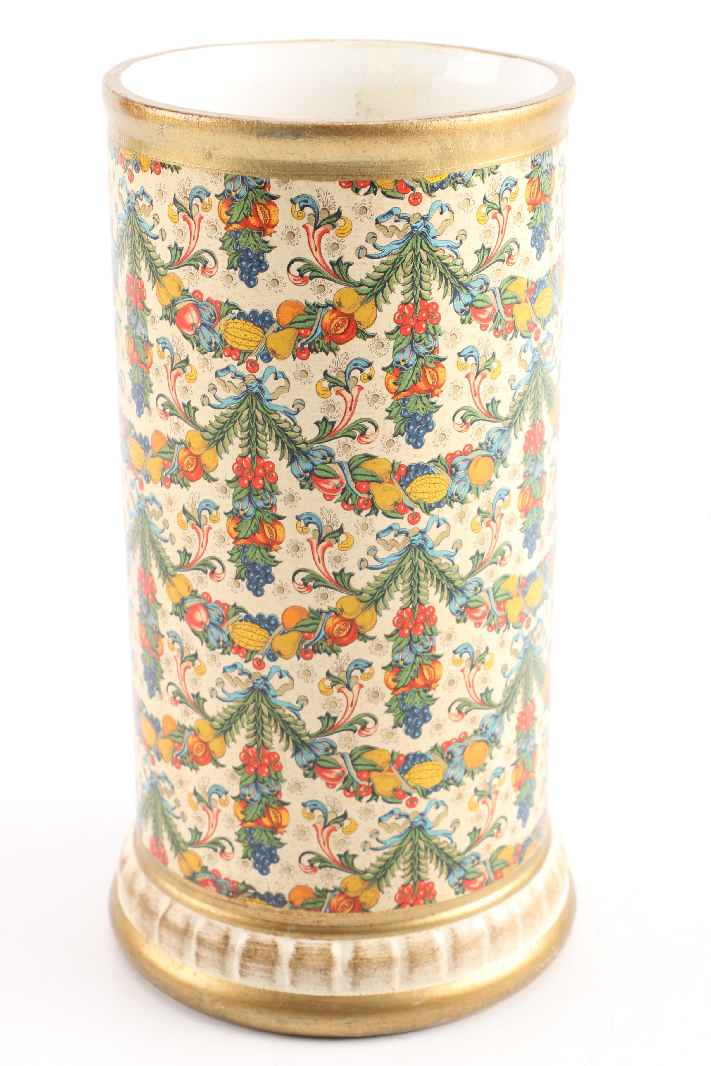 Andrea by Sadek Vase and a Gilded Ceramic Vase