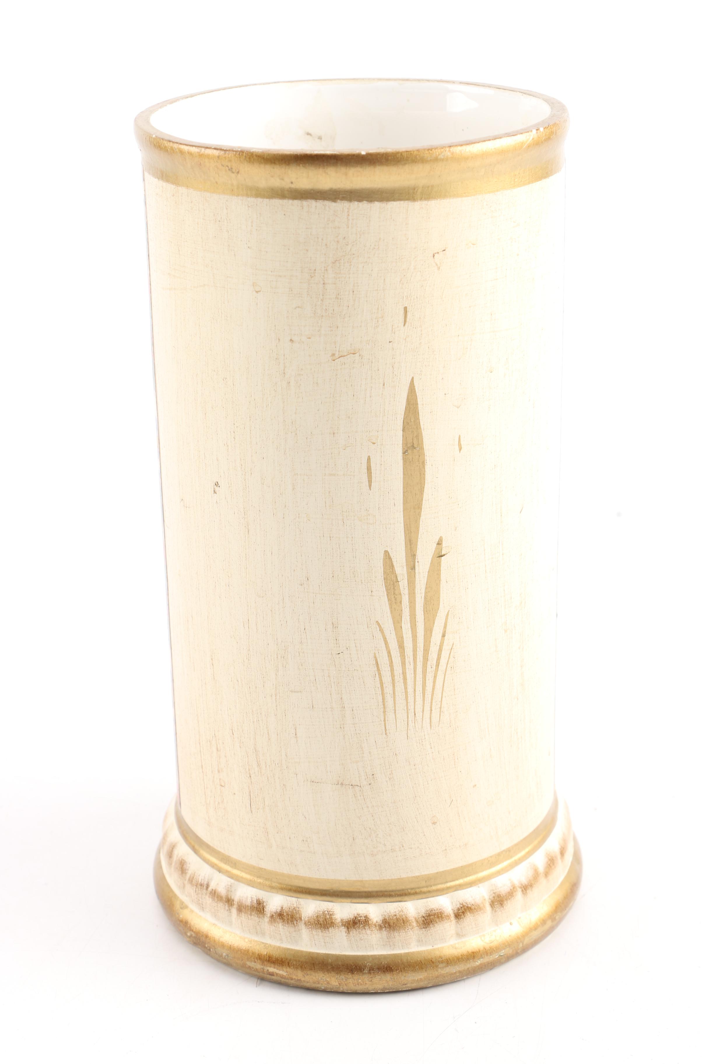 Andrea by Sadek Vase and a Gilded Ceramic Vase