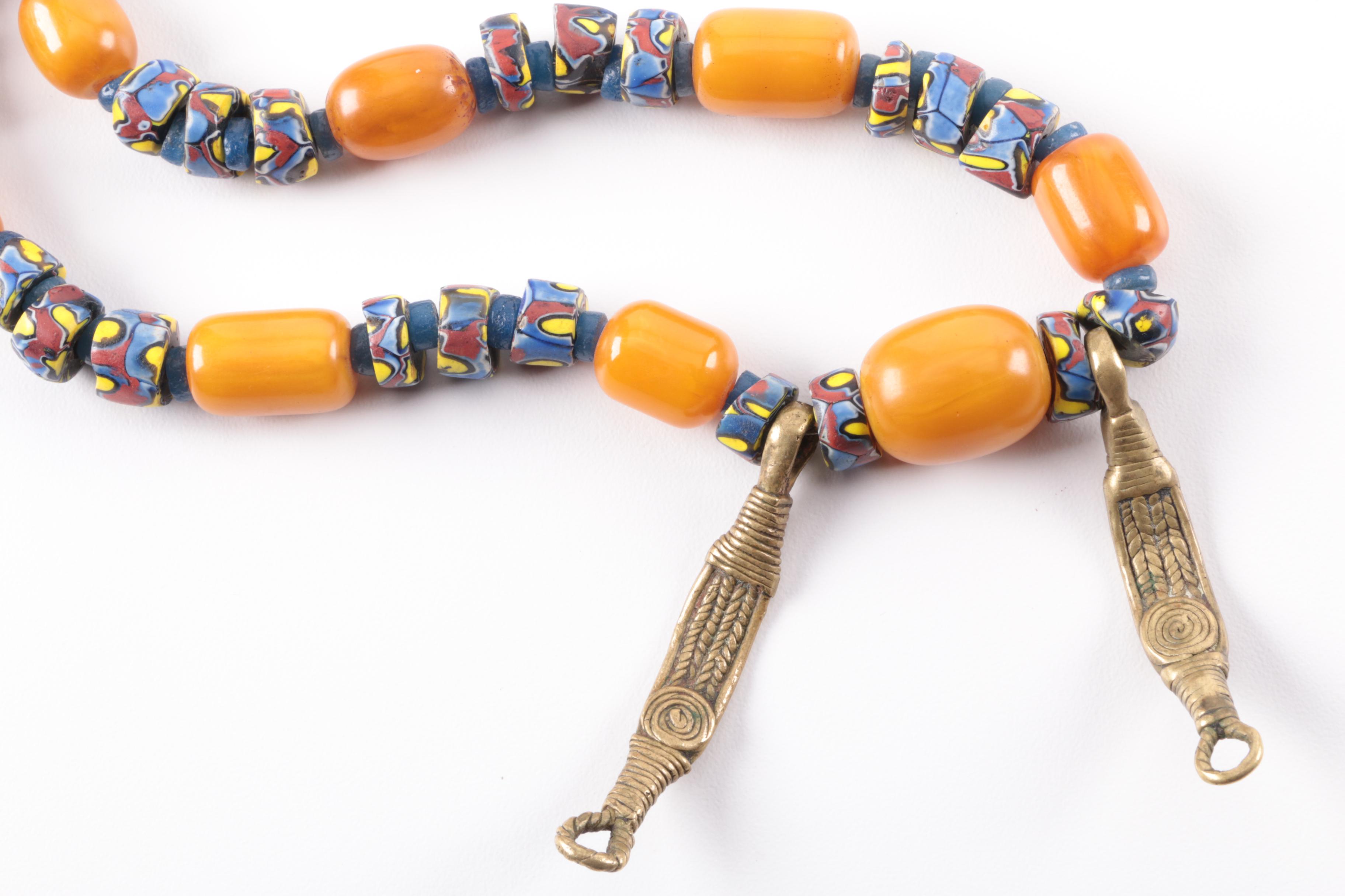 African Trade Beads and Bakelite Necklace
