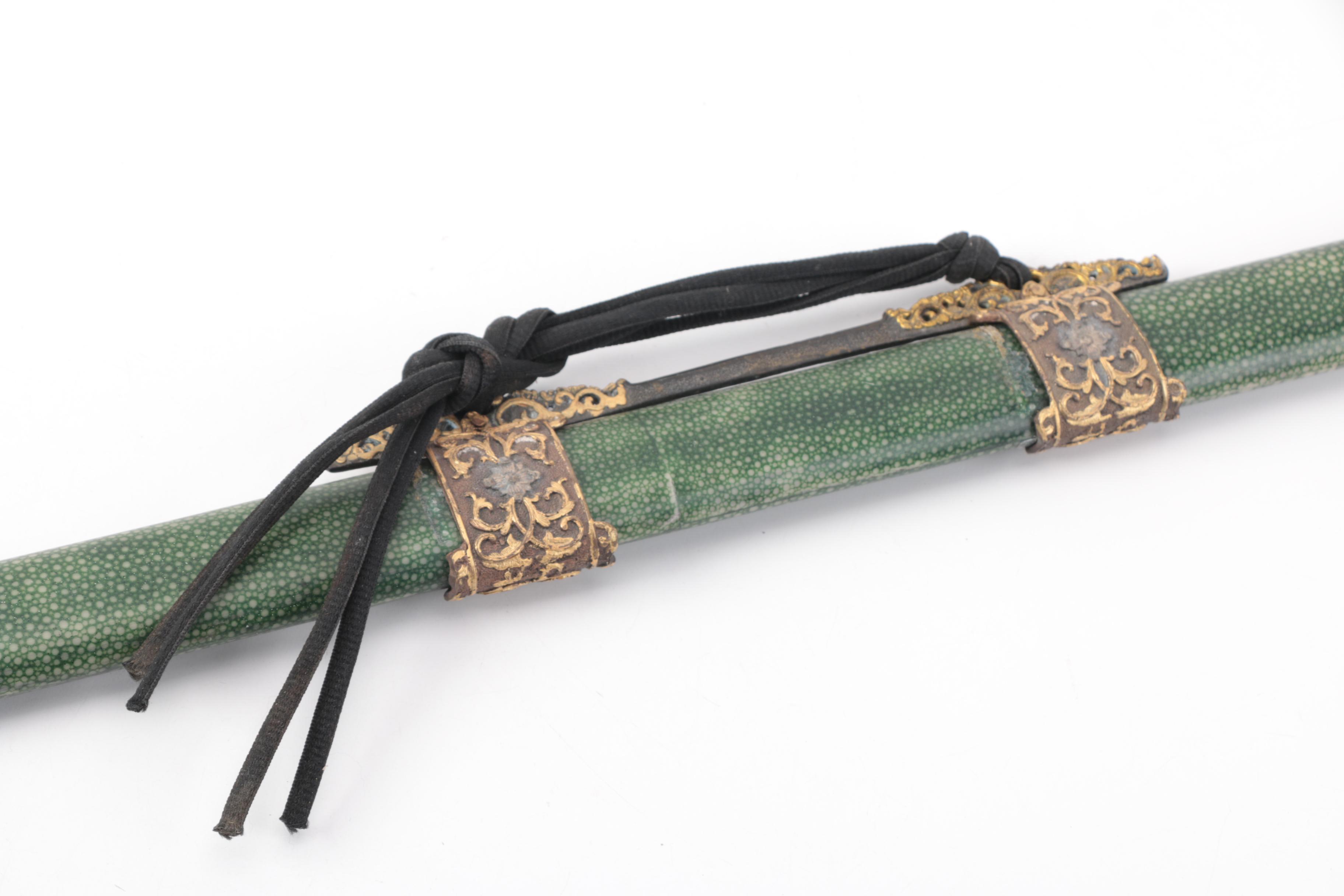 Chinese Jian Straight Sword with Patterned Blade
