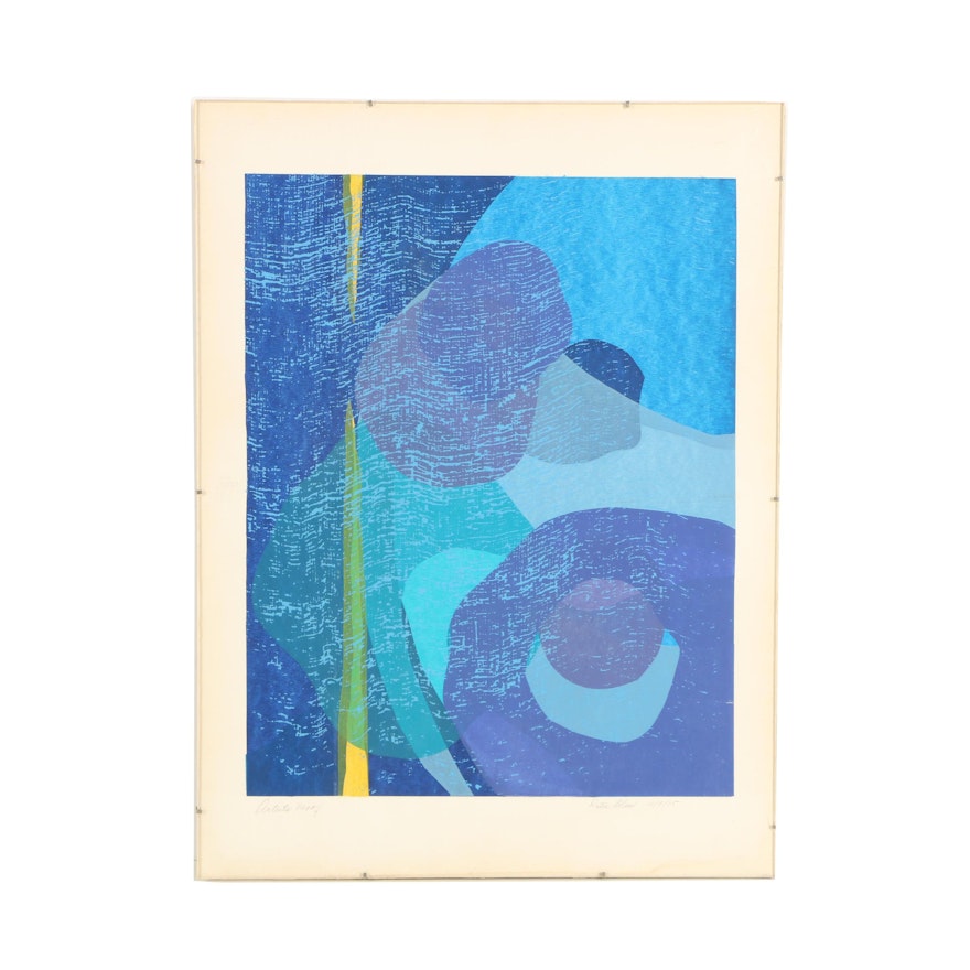 Katie Bleu Serigraph of an Abstract Composition
