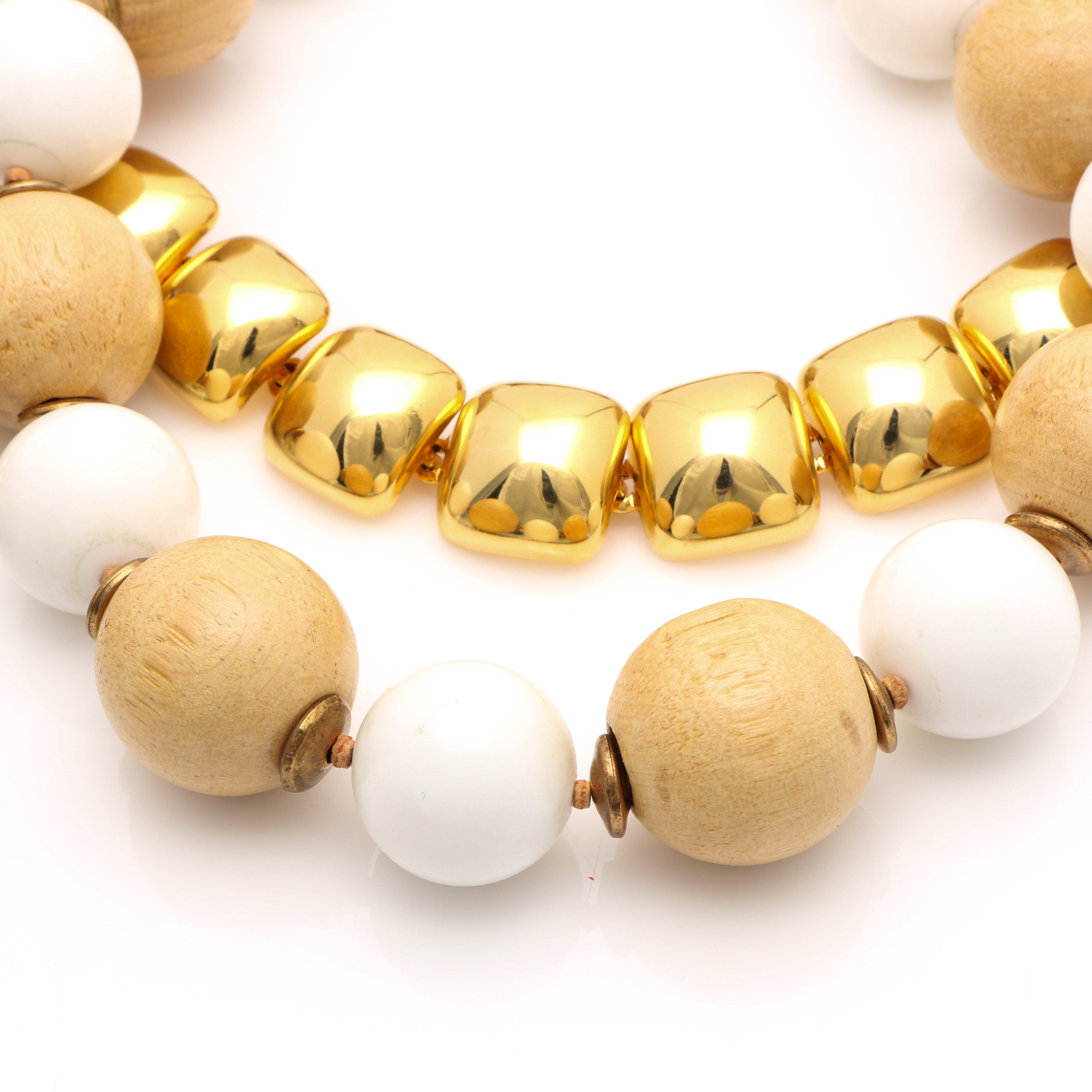 Assortment of Gold Tone Jewelry Including Mosaic Glass